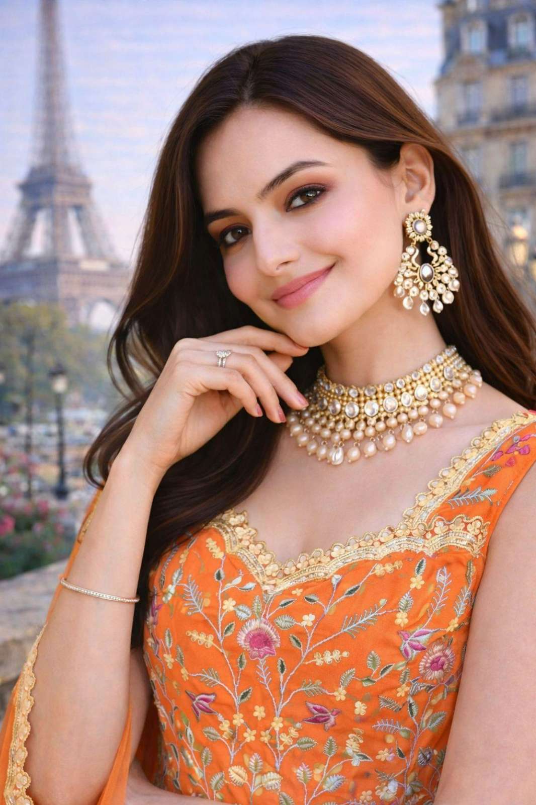 MRUDANGI PRESENT ZARA REAL CHİNON SILK EMBROIDERED GOWN