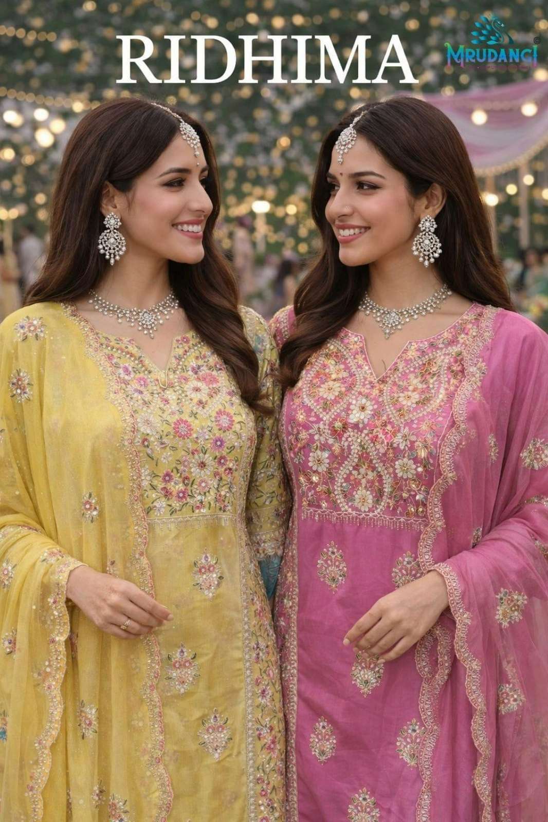 MRUDANGI PRESENT ZARA REAL CHİNON SILK EMBROIDERED GOWN