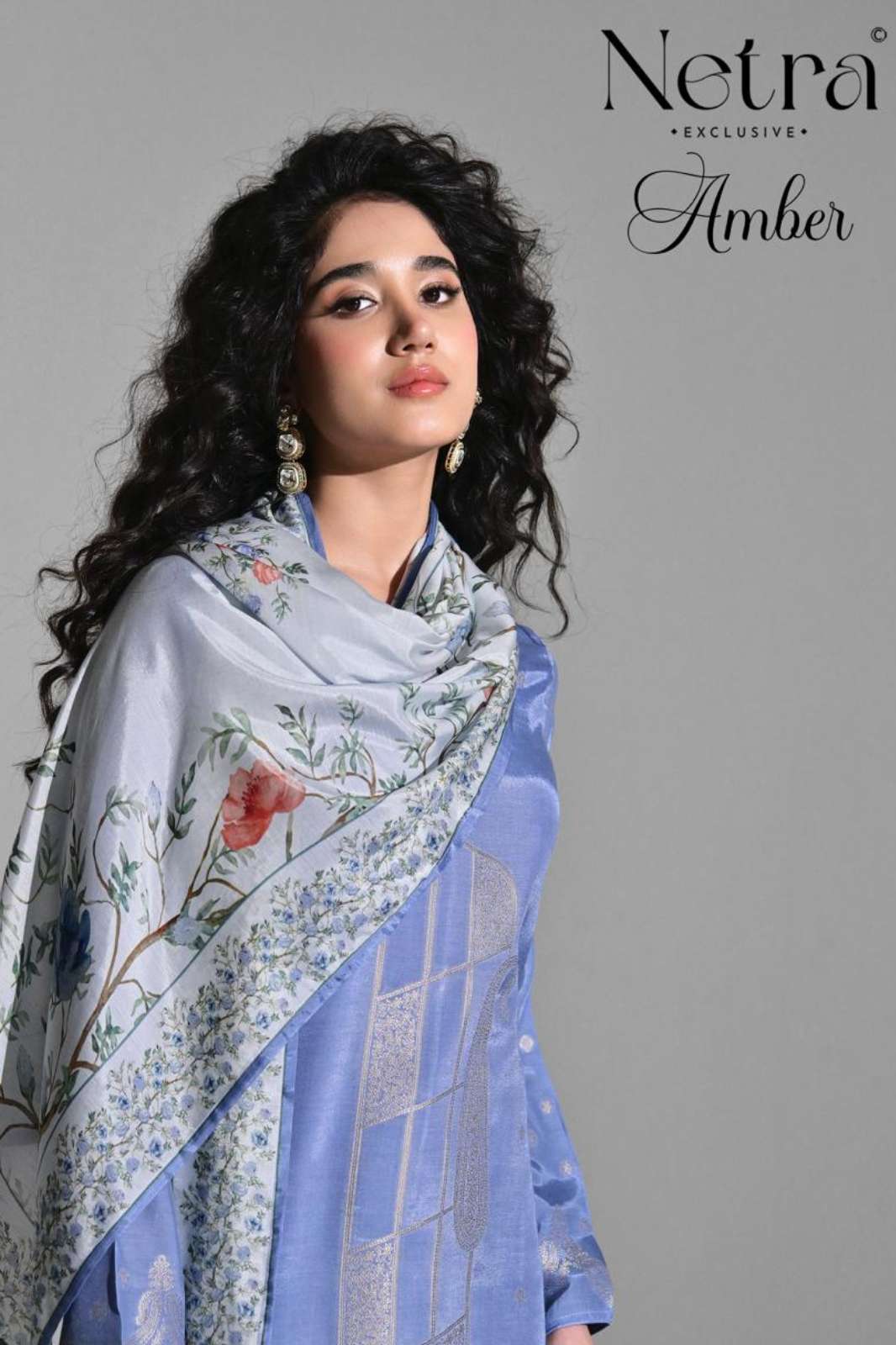 NETRA AMBER BEMBERG MUSLIN JACQUARD DESIGNER SALWAR SUIT 