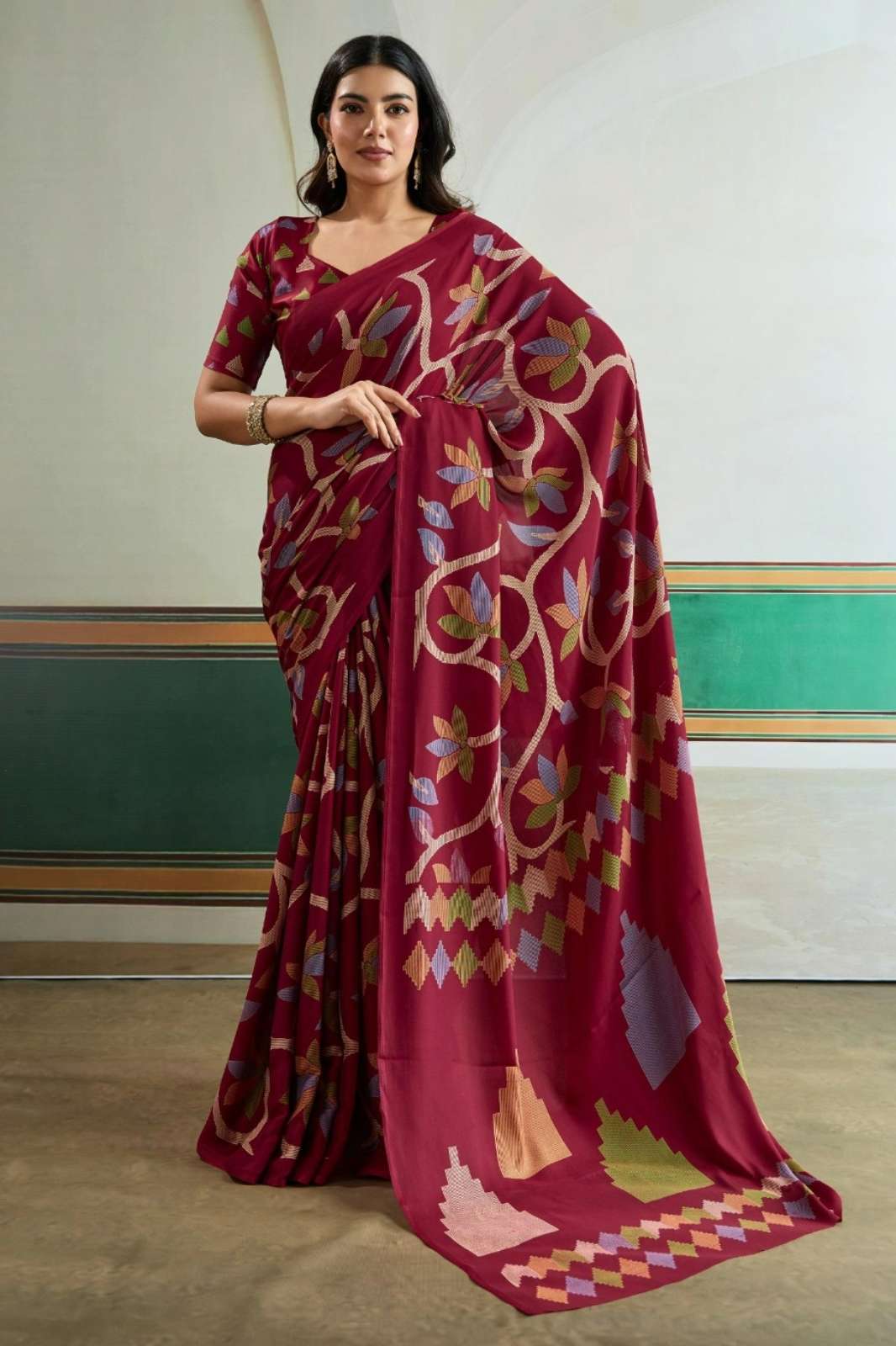  Rajtex Pure Ajrakh All Time Hit Design Modal Satin Ajrakh Print Saree collection