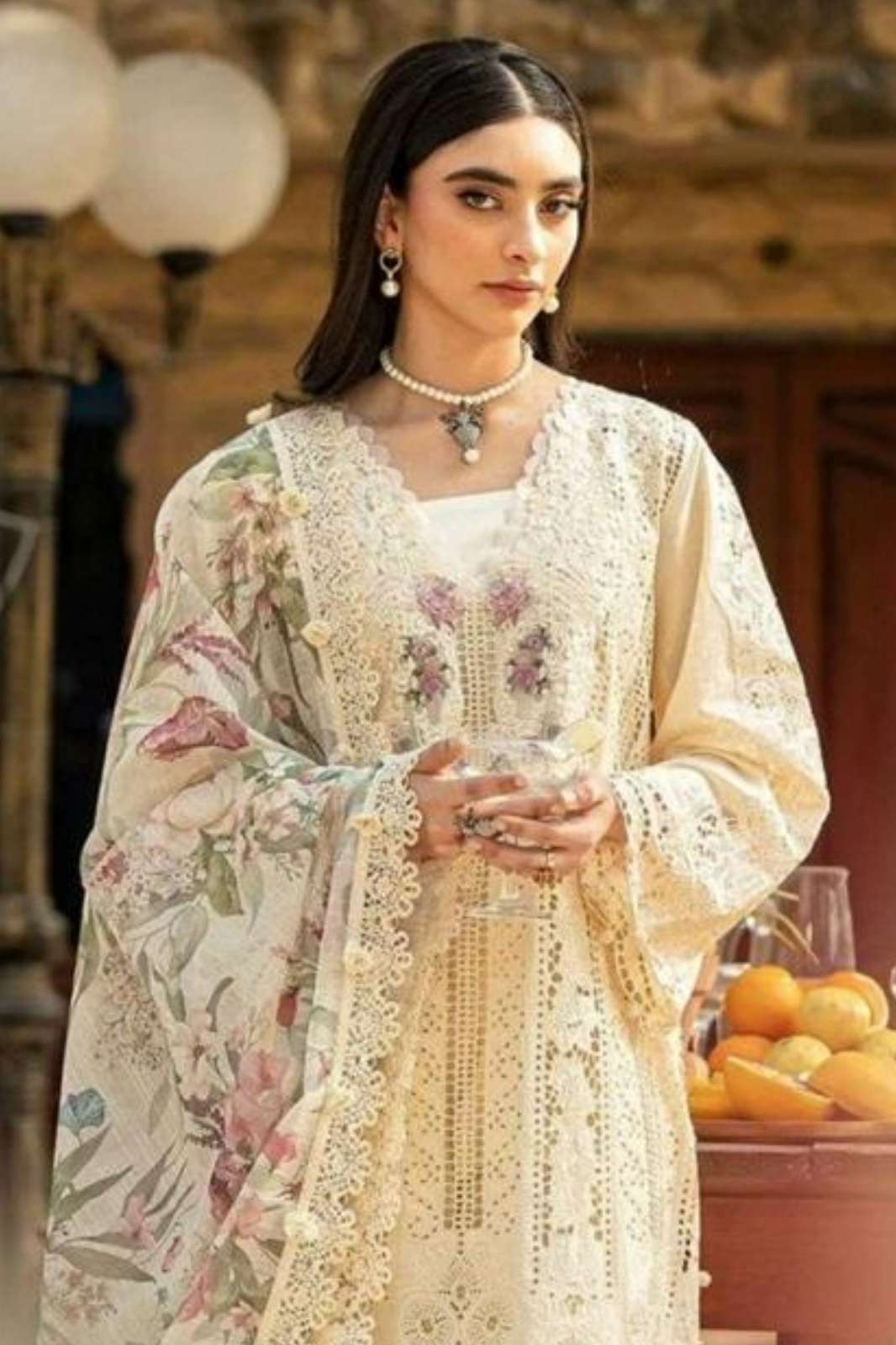 SANIYA TRENDZ Ombré premium colour Edison 7163 COTTON SUIT WITH CHIKANKARI EMBROIDERY