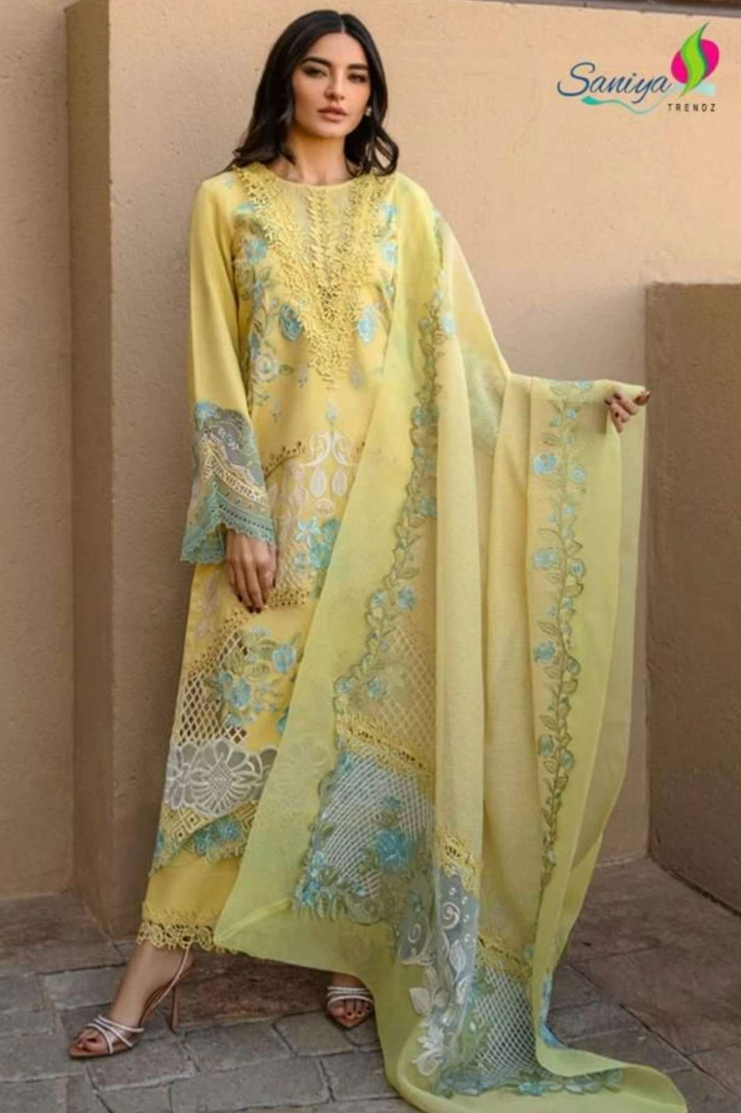 SANIYA TRENDZ RANGRASIYA VOL 03 COTTON CHIKANKARI EMBROIDERY PAKISTANI SUIT 