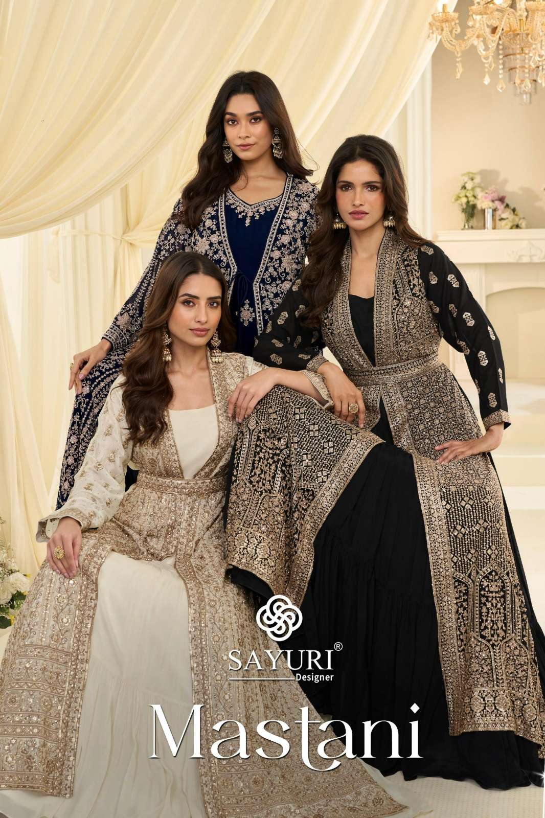 SAYURI PRESENTS MASTANI PREMIUM REAL CHİNON SILK HEAVY EMBROIDERED GOWN 