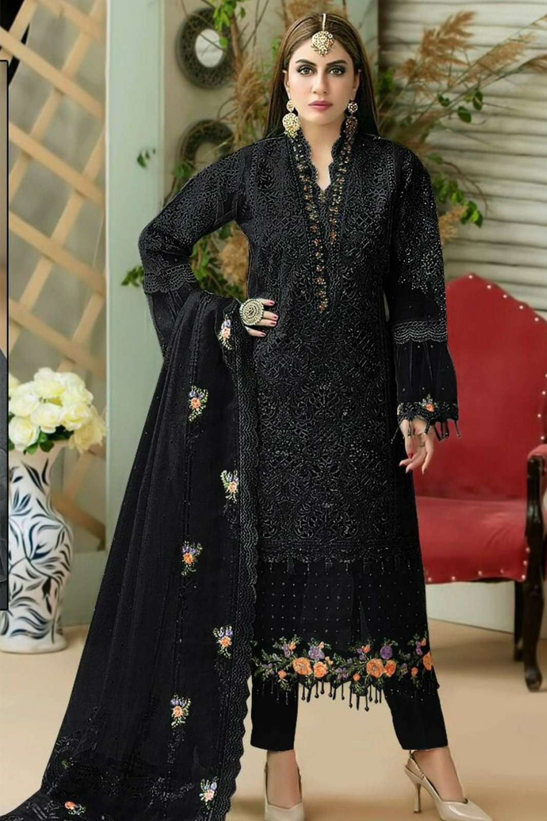 SERINE S 72 BUTTERFLY NET HEAVY EMBROIDERED PAKISTANI SUIT