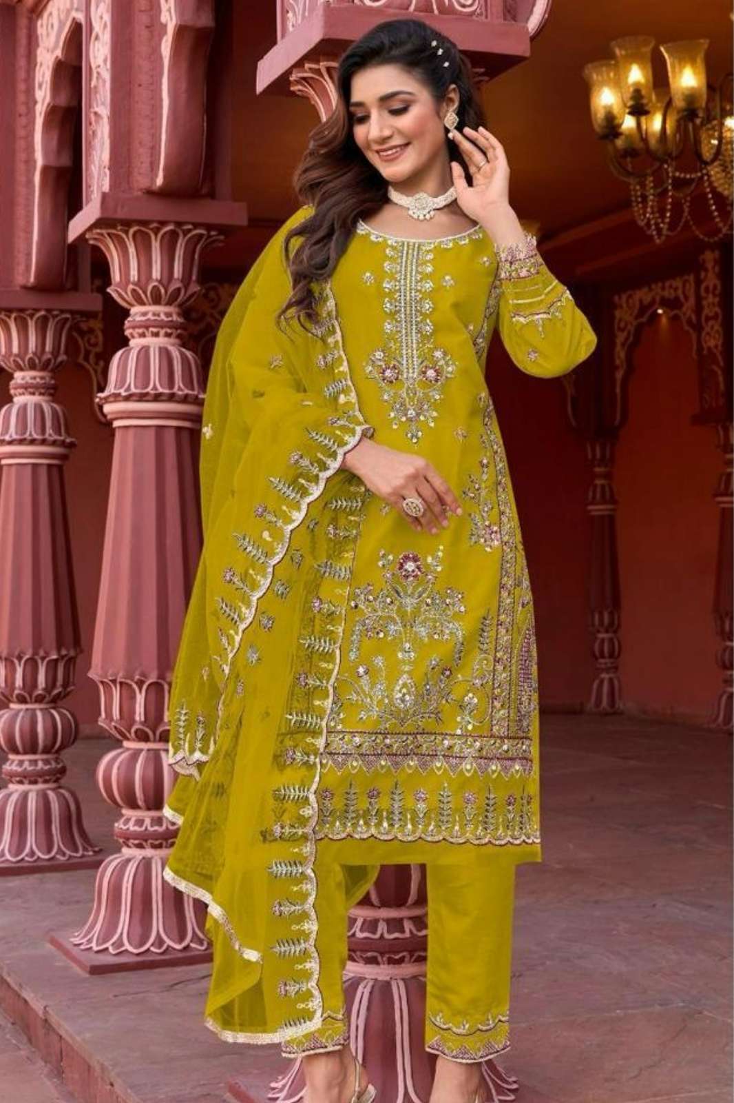 Shree Fab organza embrodeiry khatli work Suit collection