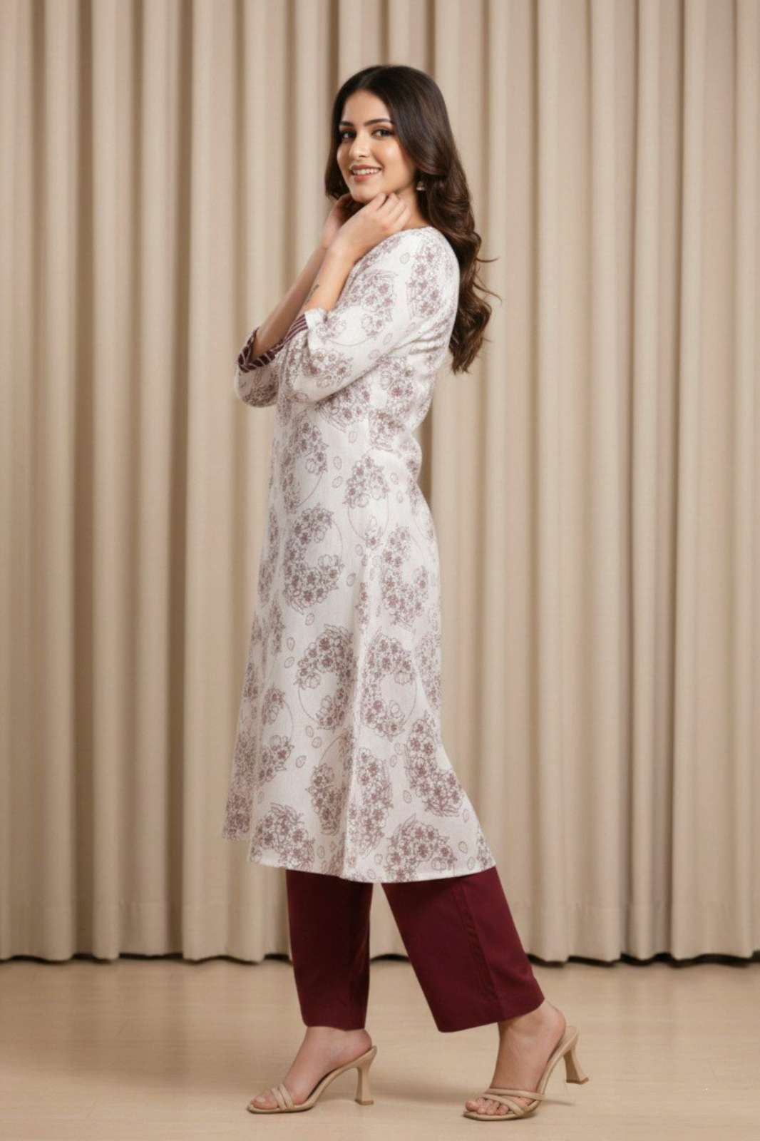 Shri balaji 2001 Woman ready to wear cotton printed A line kurti