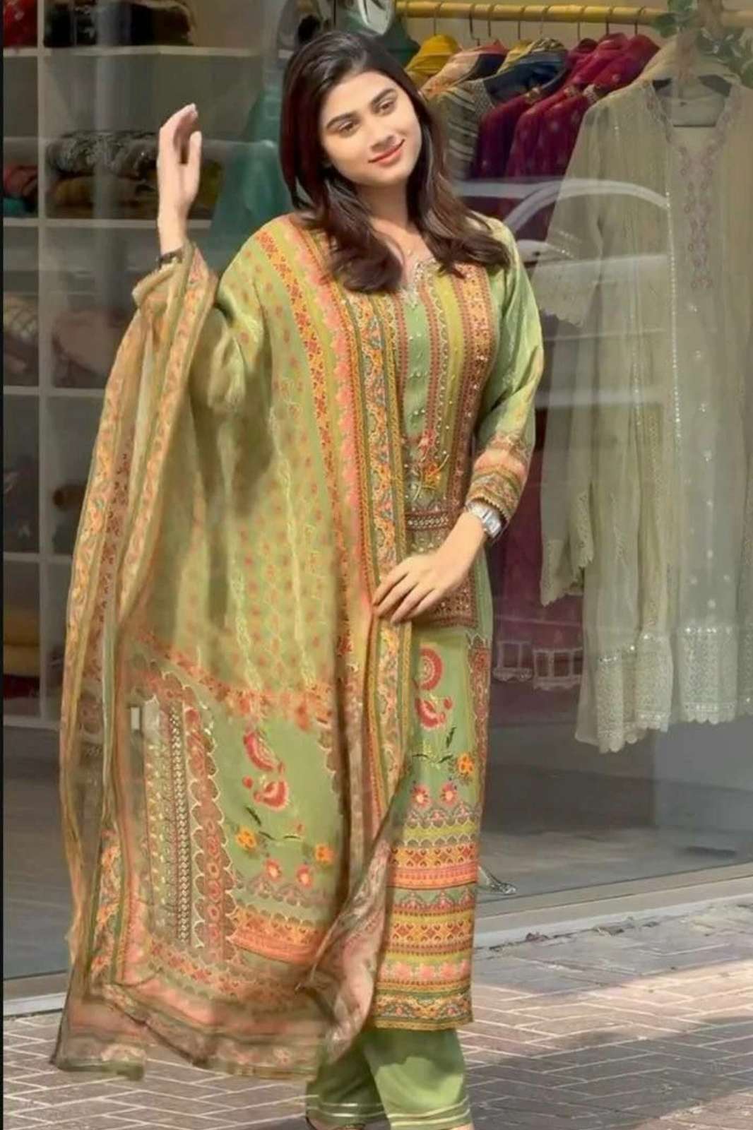 SHRI BALAJI 20919 Ready to wear HEAVY FUAX GEORGETTE FANCY DIGITAL PRINT Suit 