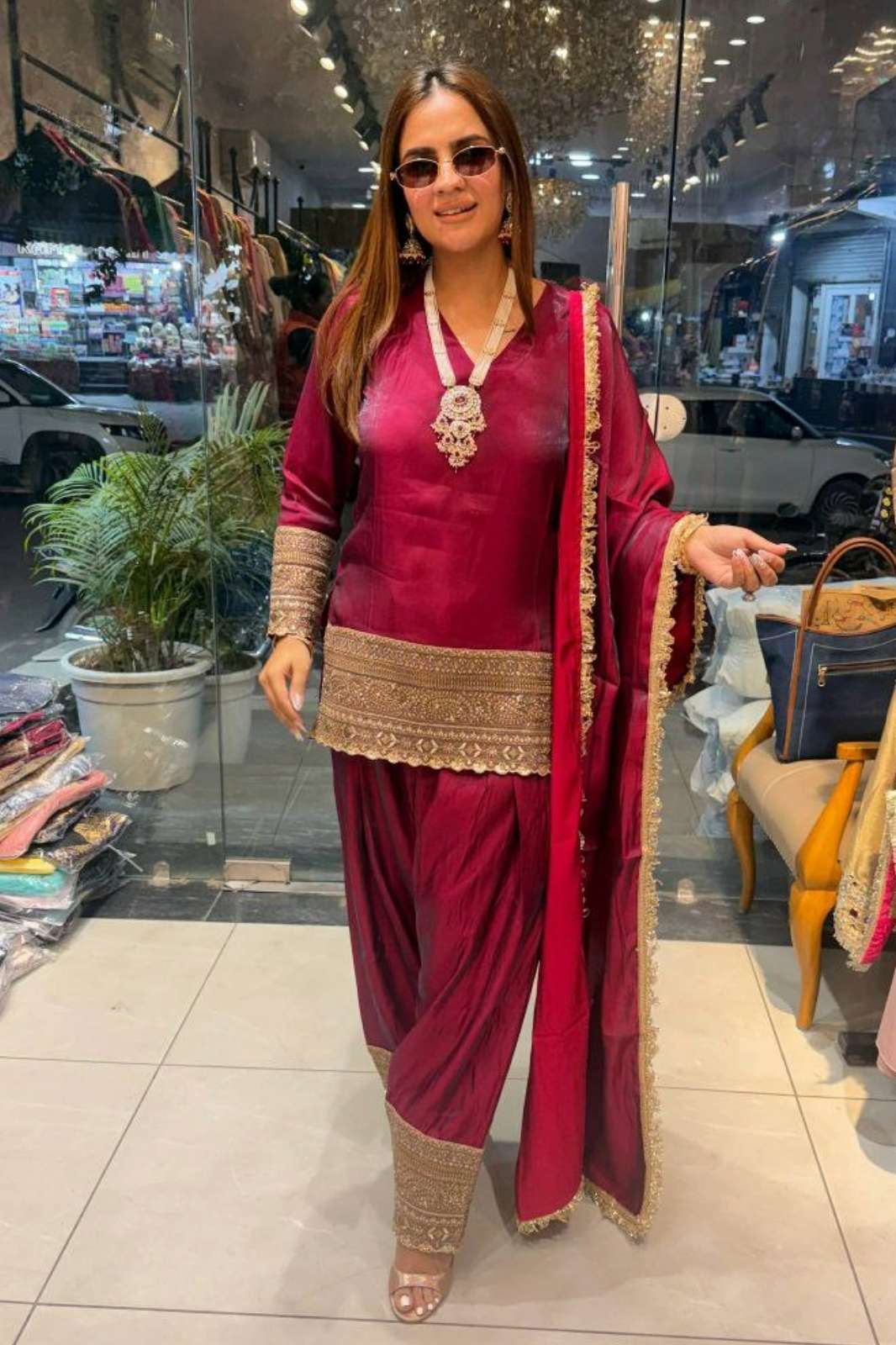 SHRI BALAJI 20927 Ready to wear Fendy Silk Embroidery Sequence Work Suit