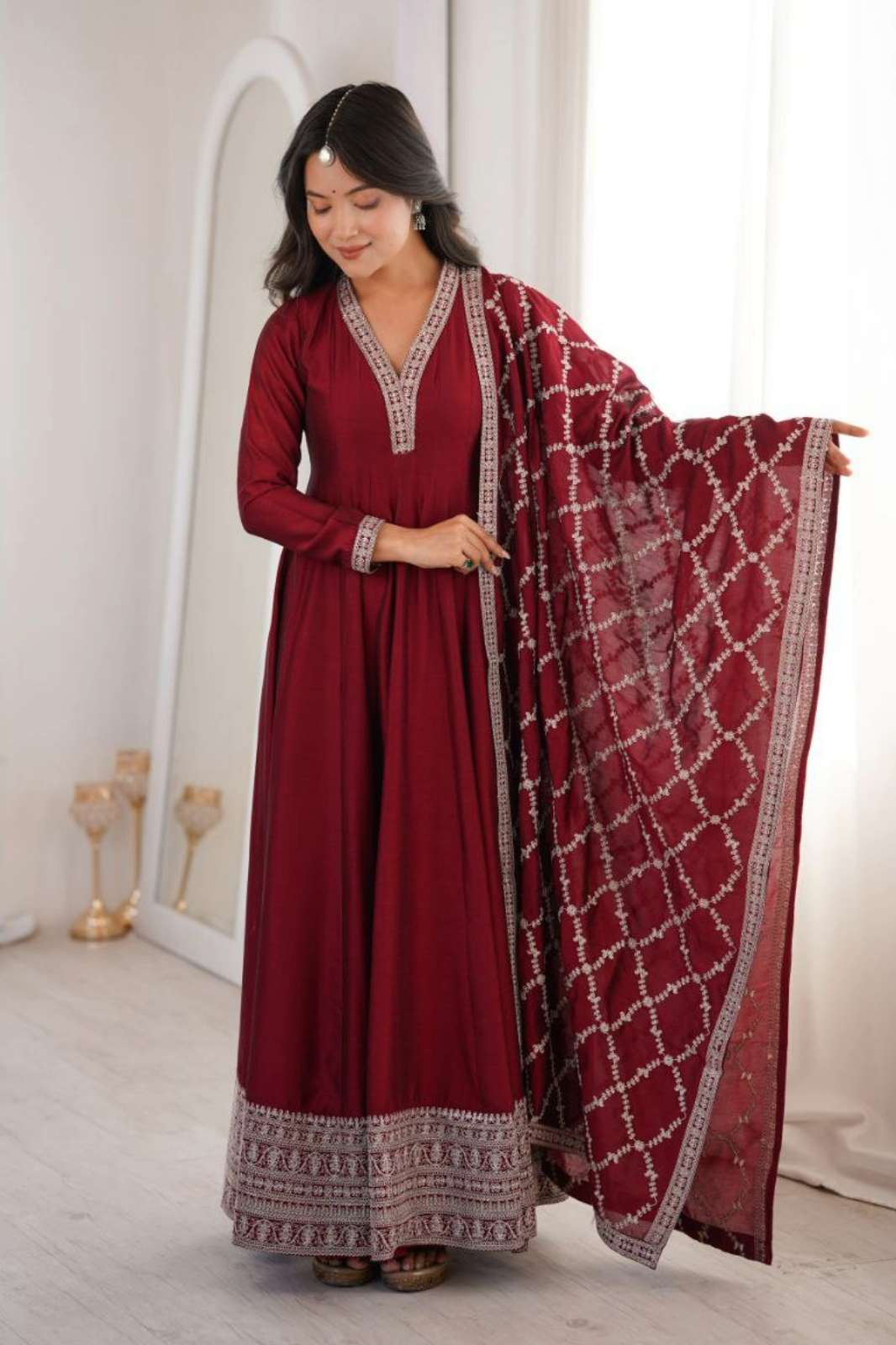 SHRI BALAJI 20939 Ready to wear BLOOMING VICHITRA SILK HEAVY WORKED ANARKALI SUIT 