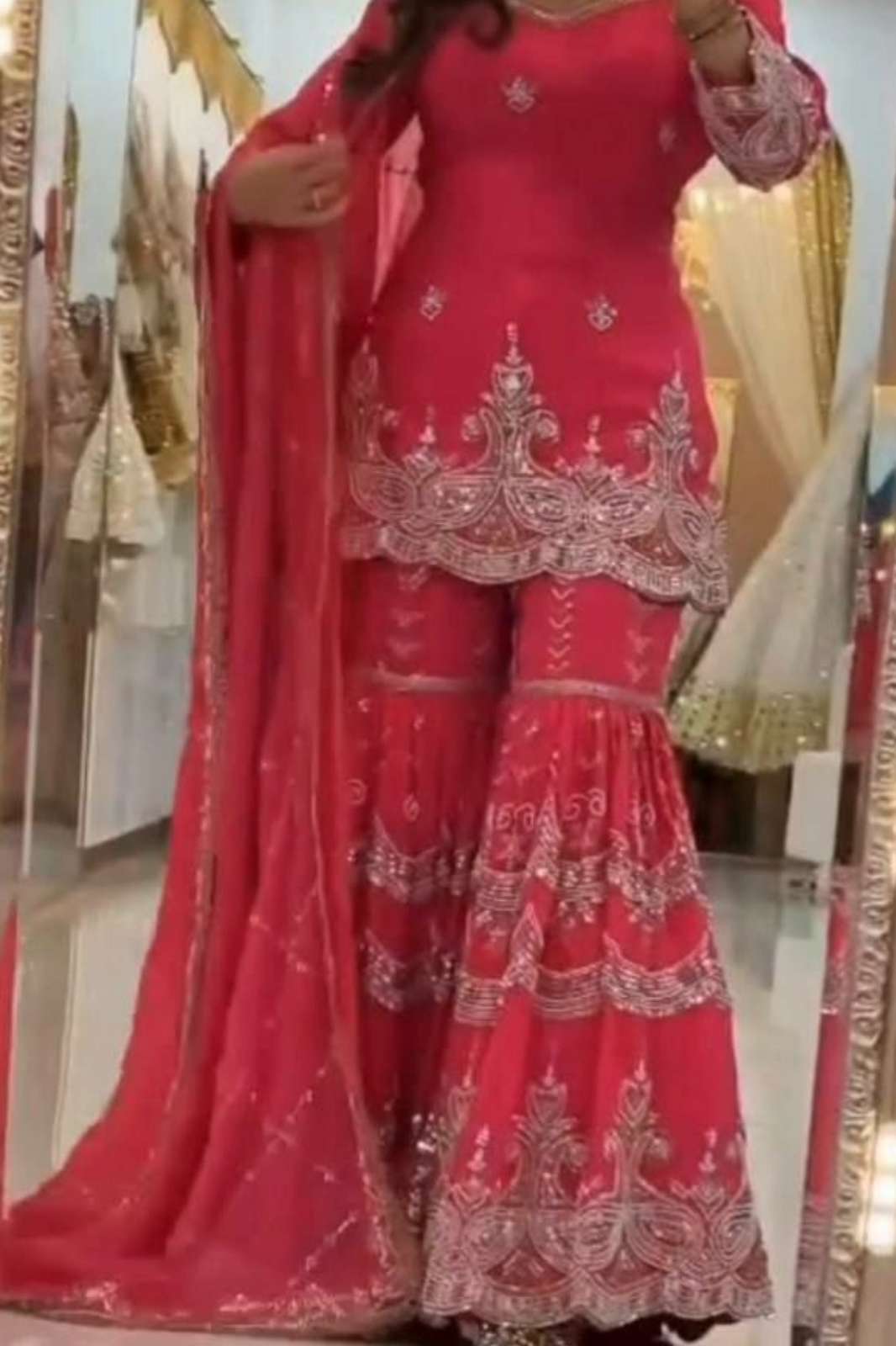 SHRI BALAJI 20943 Ready to wear Heavy Faux Georgette Silk Material With Sequence And Embroidery Work Suit 