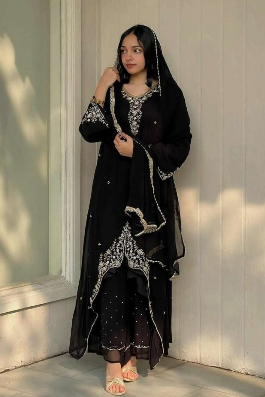 SHRI BALAJI DV 25455 HEAVY FAUX GEORGETTE WITH HEAVY EMBROIDERED WORK PAKISTANI PLAZZO SUIT 