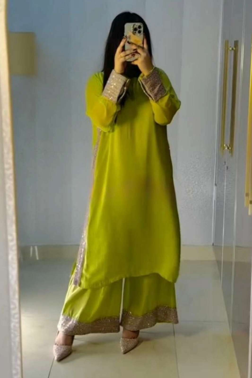 SHRI BALAJI DV 25466 Ready to wear FAUX GEORGETTE HEAVY EMBROIDERY SEQUENCE WORKED PLAZZO SUIT 