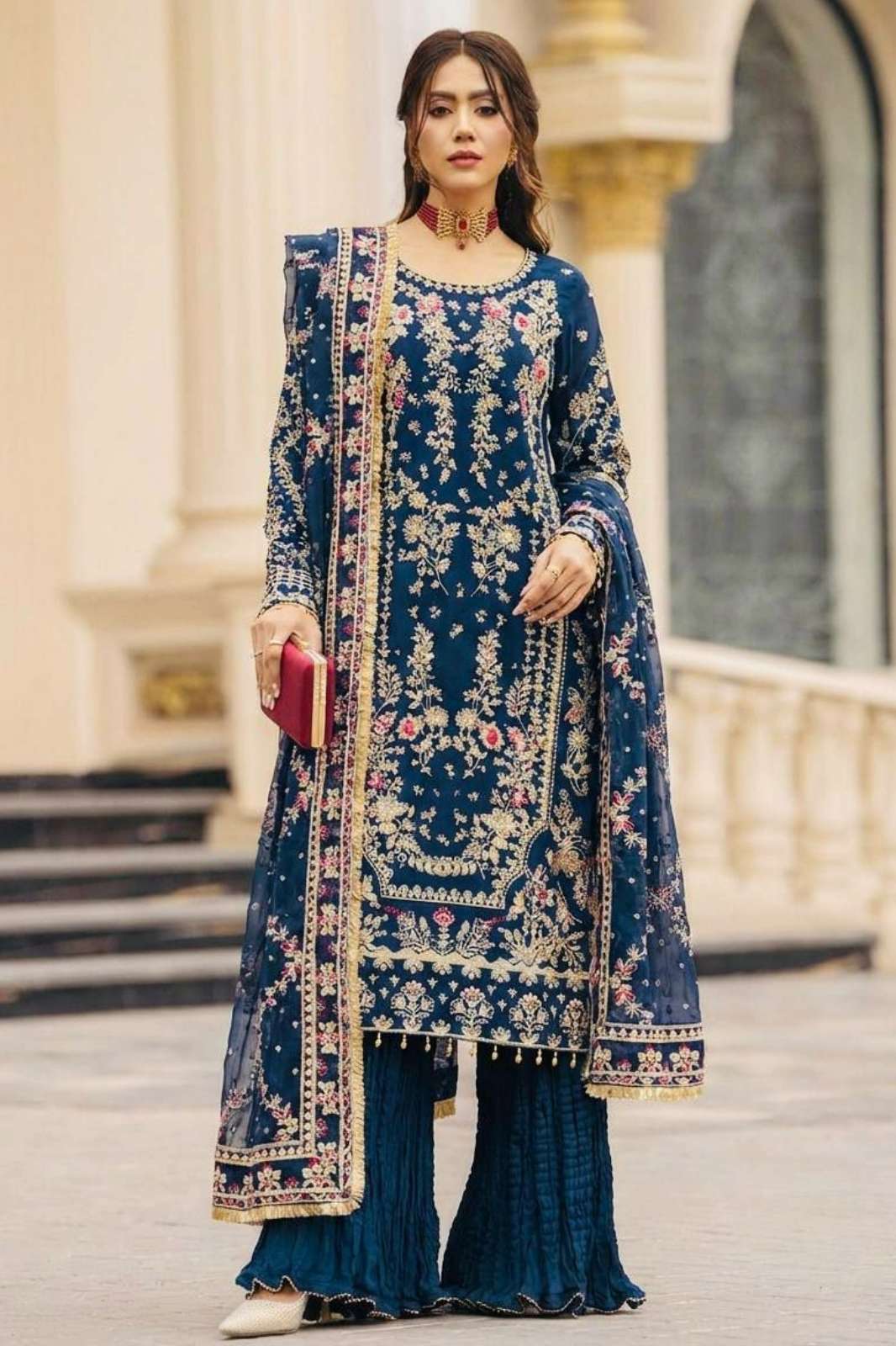 SHRI BALAJI DV 25469 Ready to wear Heavy Faux Georgette With Heavy Embroidery Sequence Work Plazzo suit 