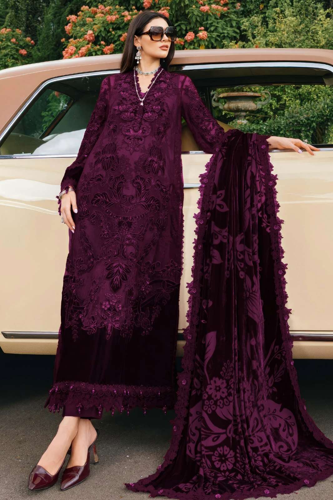 Shri Balaji Emporium 1106 ELAF Luxury Rayon with heavy self embroidered suit collection