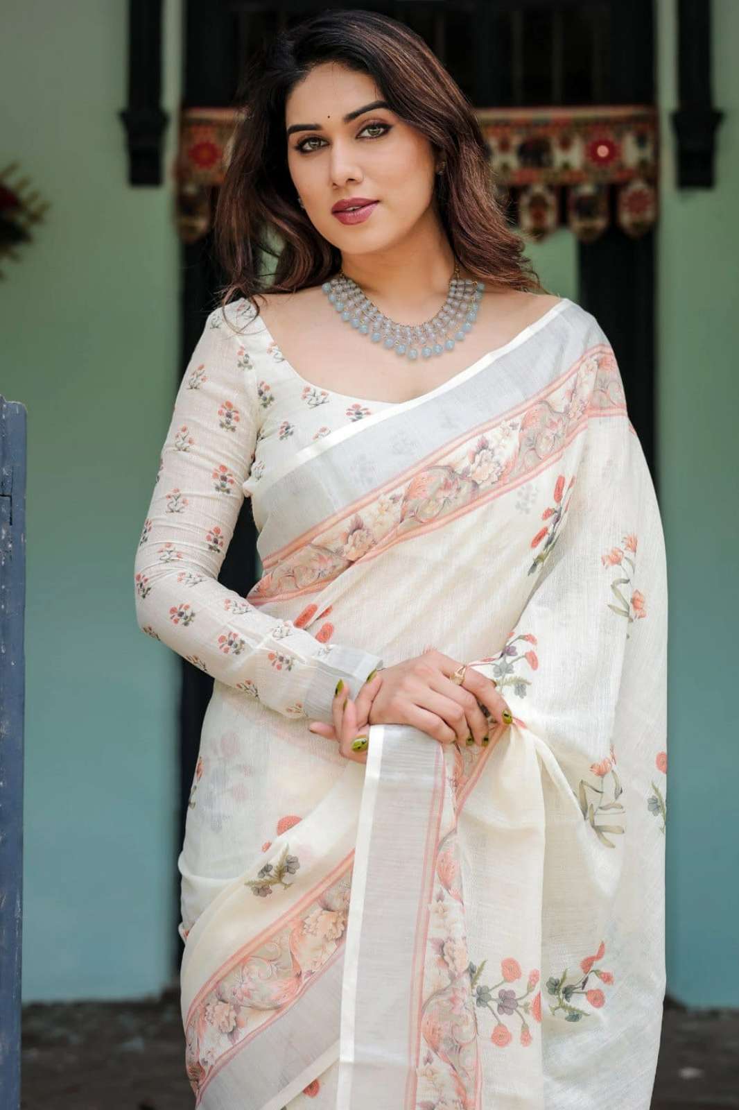 Shri Balaji Emporium 20847 Elegant Premium Linen Cotton Saree for resellers