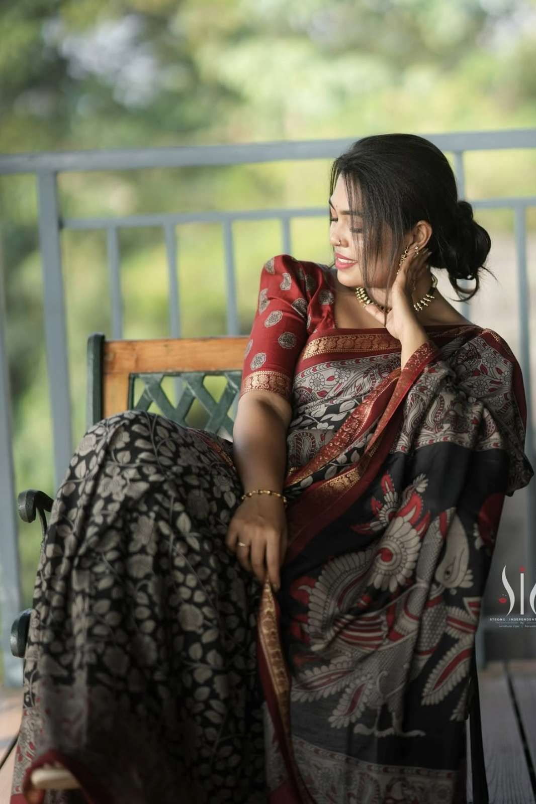 Shri Balaji Emporium 20855  dola silk pen kalamkari design Saree for resellers