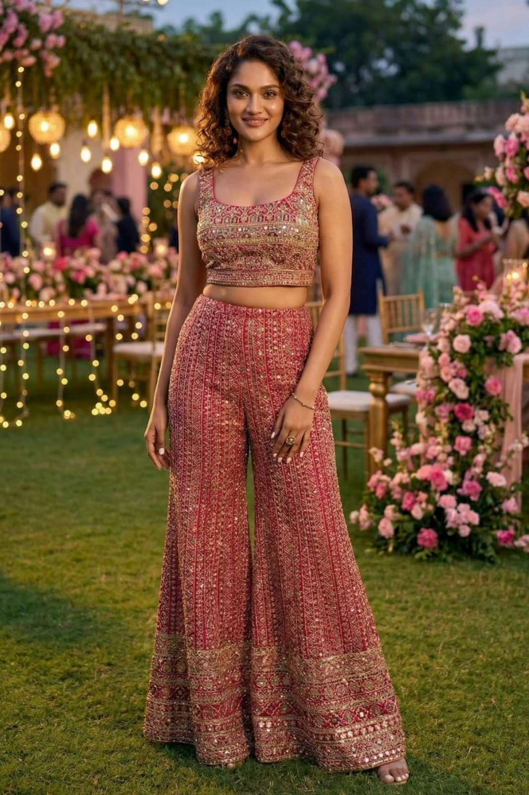 Shri Balaji Emporium 20982  PREMIUM GEROGETTE HEAVY EMBROIDERED SEROSKI AND ZARKAN WORK DRESS