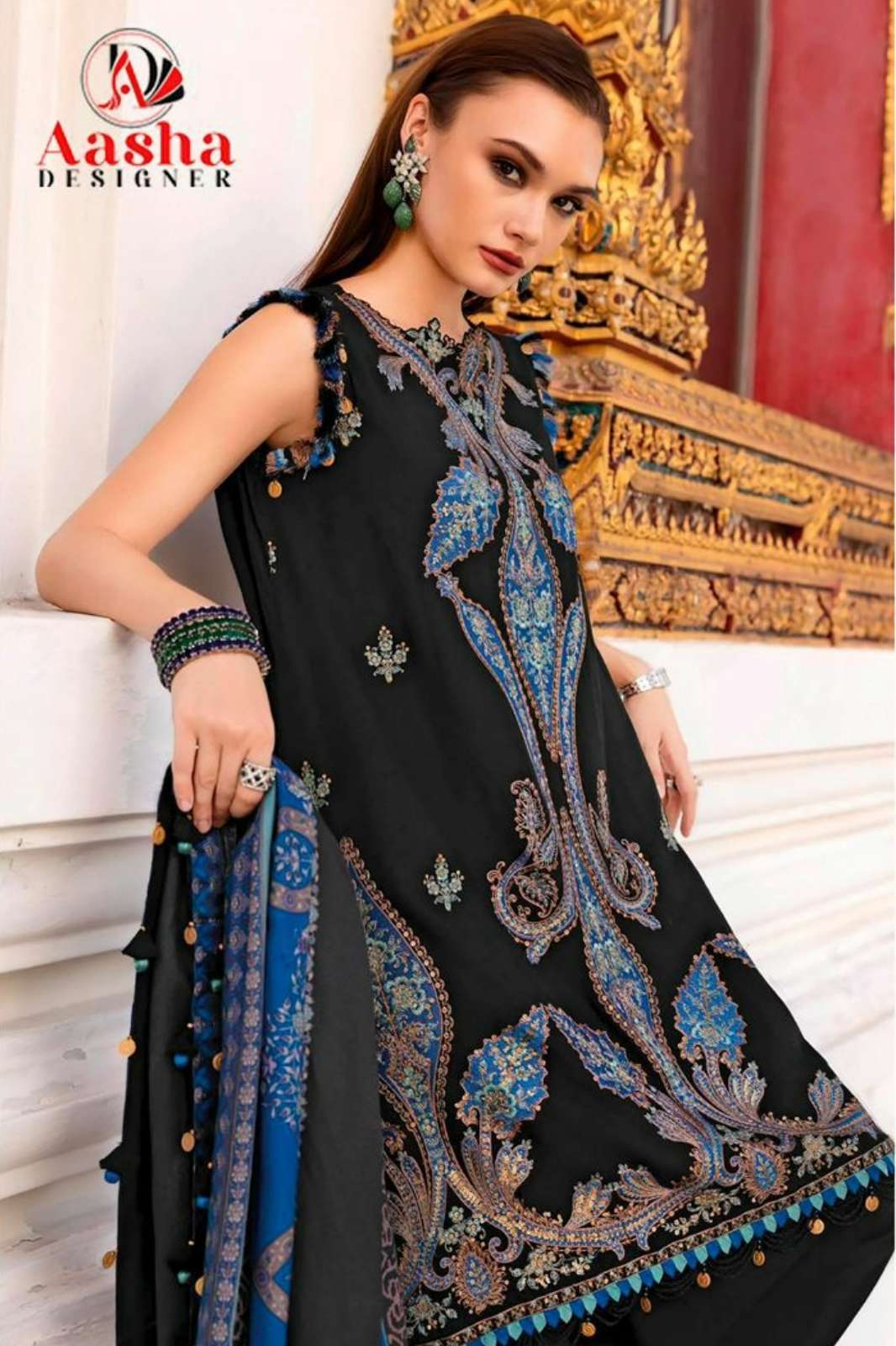 Shri Balaji Emporium  21100 RAYON  COTTON WITH EMBROIDERED WORK Suit