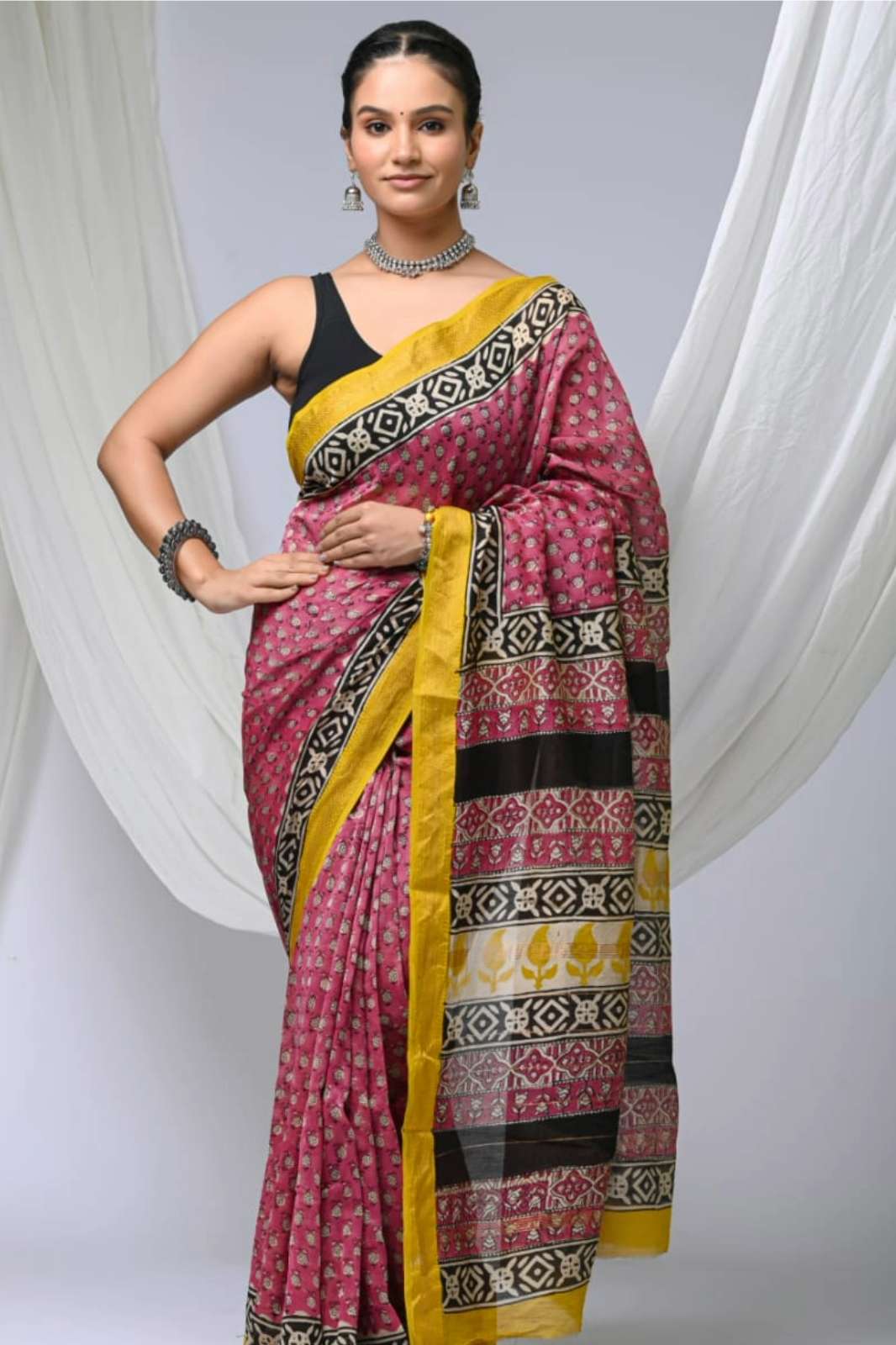 Shri Balaji Emporium 21353 Presents Exclusive Hand block printed Maheswari silk saree collection