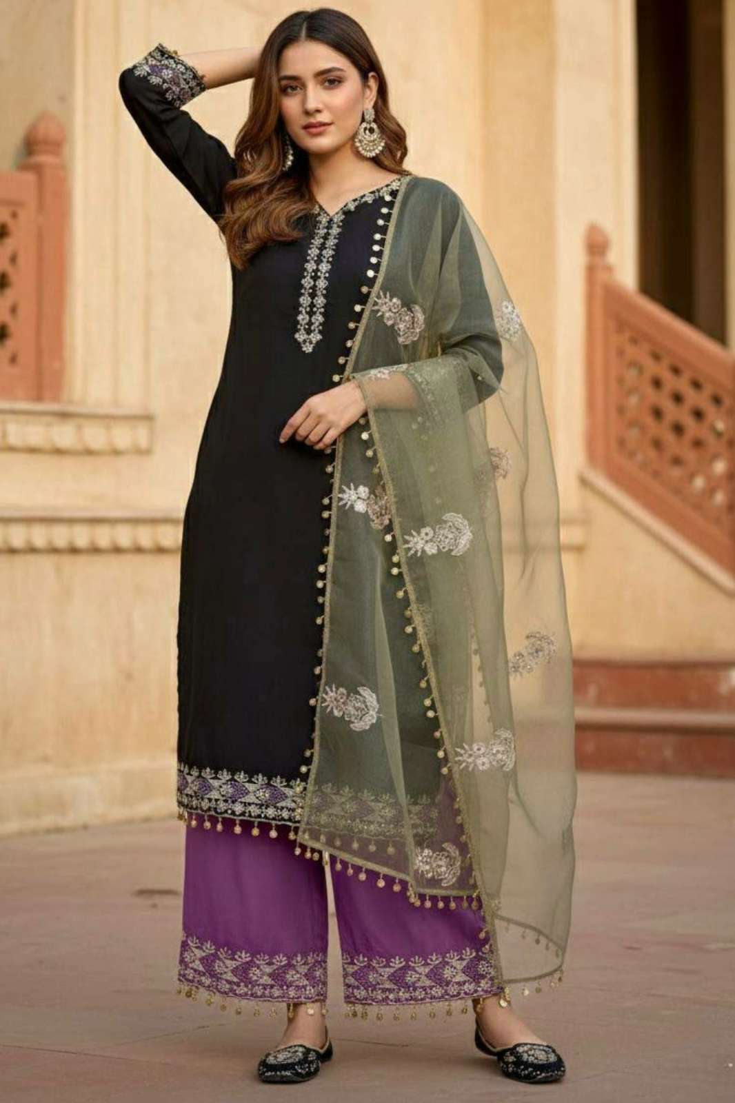 Shri Balaji Emporium 25532 READY TO WEAR ROMAN SILK HEAVY EMBROIDERY SEQUENCES WORK SUIT