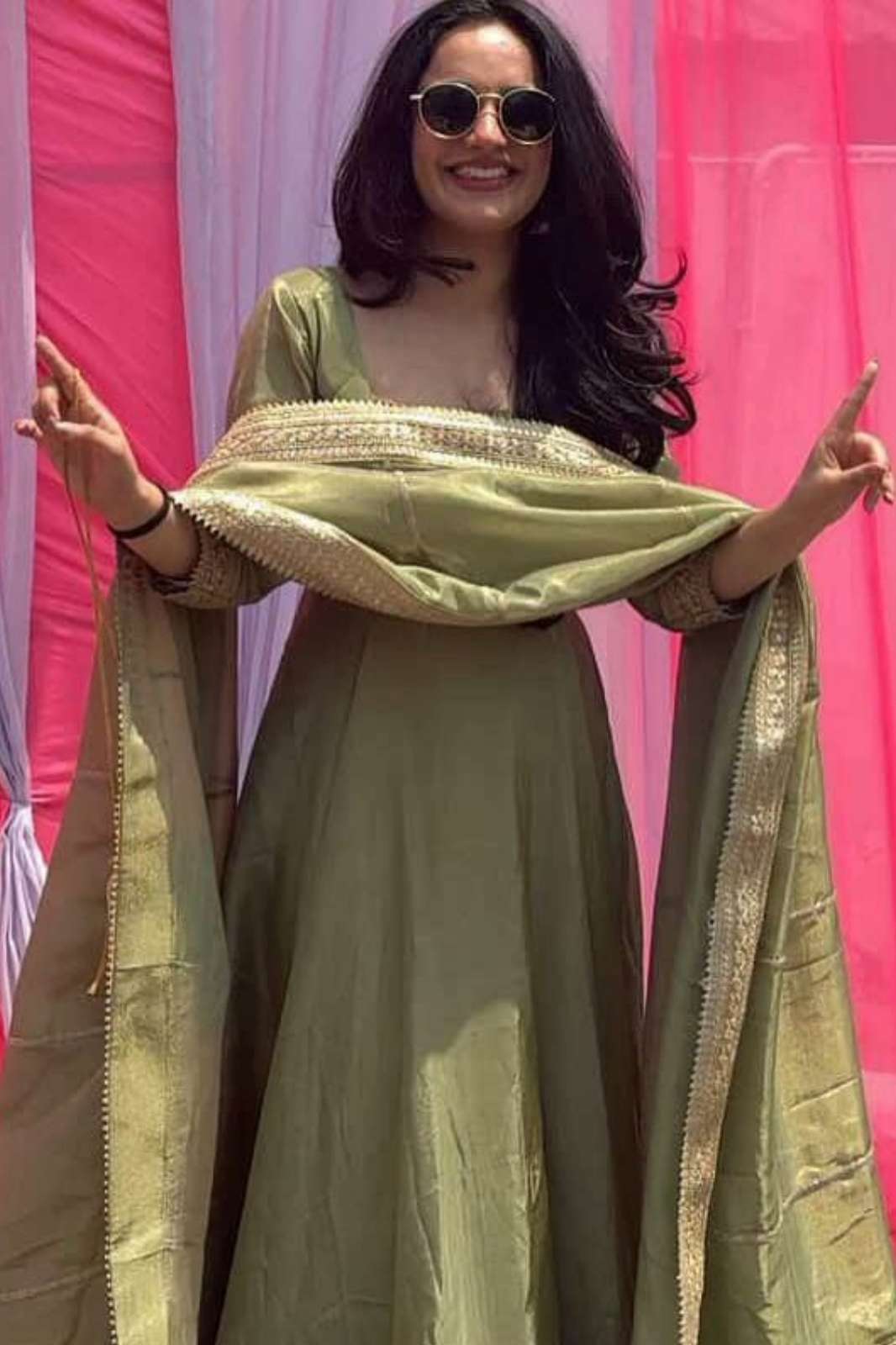 Shri Balaji Emporium 25544 ready to wear Fendi Silk Suit with Thread and Sequence work