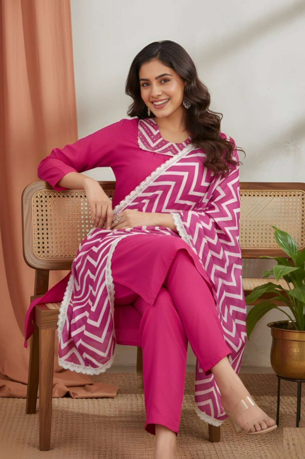 Shri Balaji Emporium 3003 1 ready to wear Pink Rayon Straight suit 