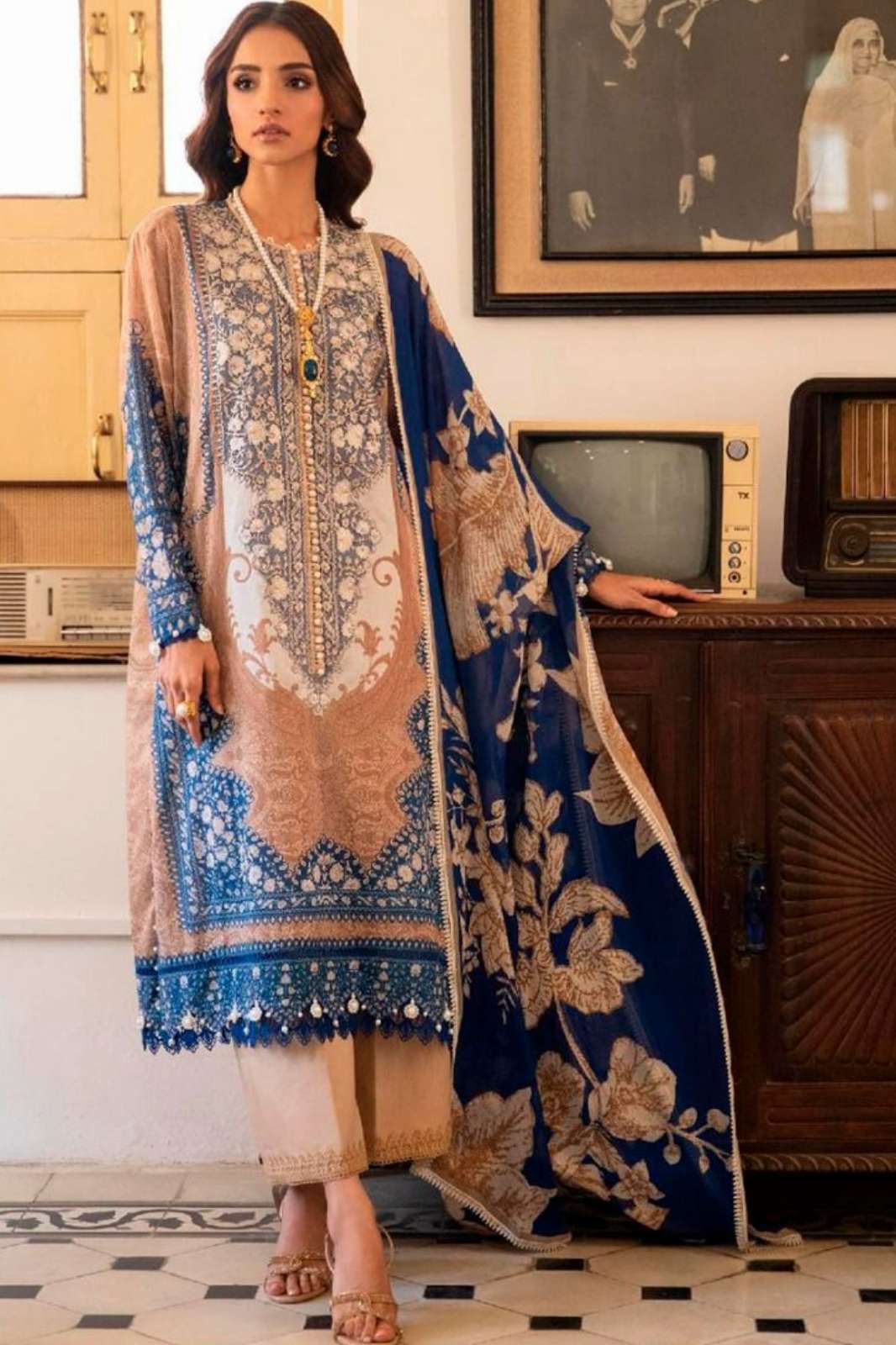 Shri Balaji Emporium A S D 1033 Pure Cotton Print with heavy embroidered Suit 