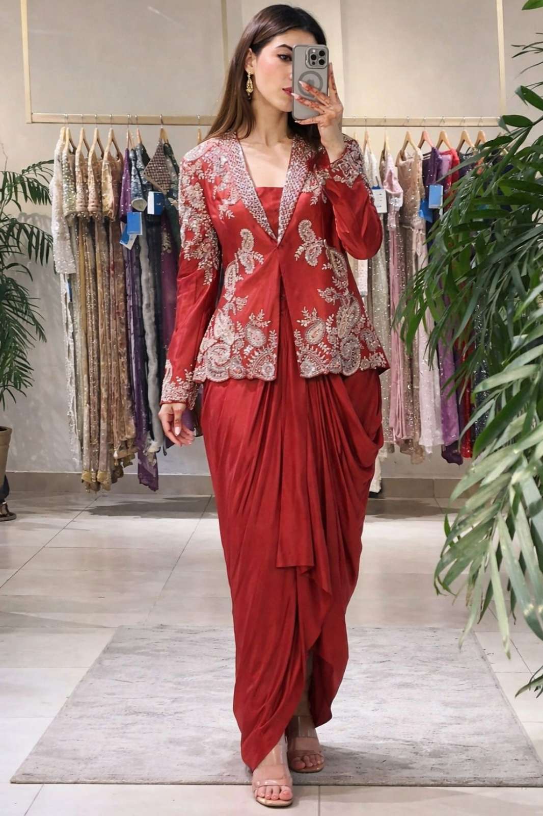 Shri Balaji Emporium BB 61 Heavy Rangoli Silk Embroidery multi thread sequence Work dress