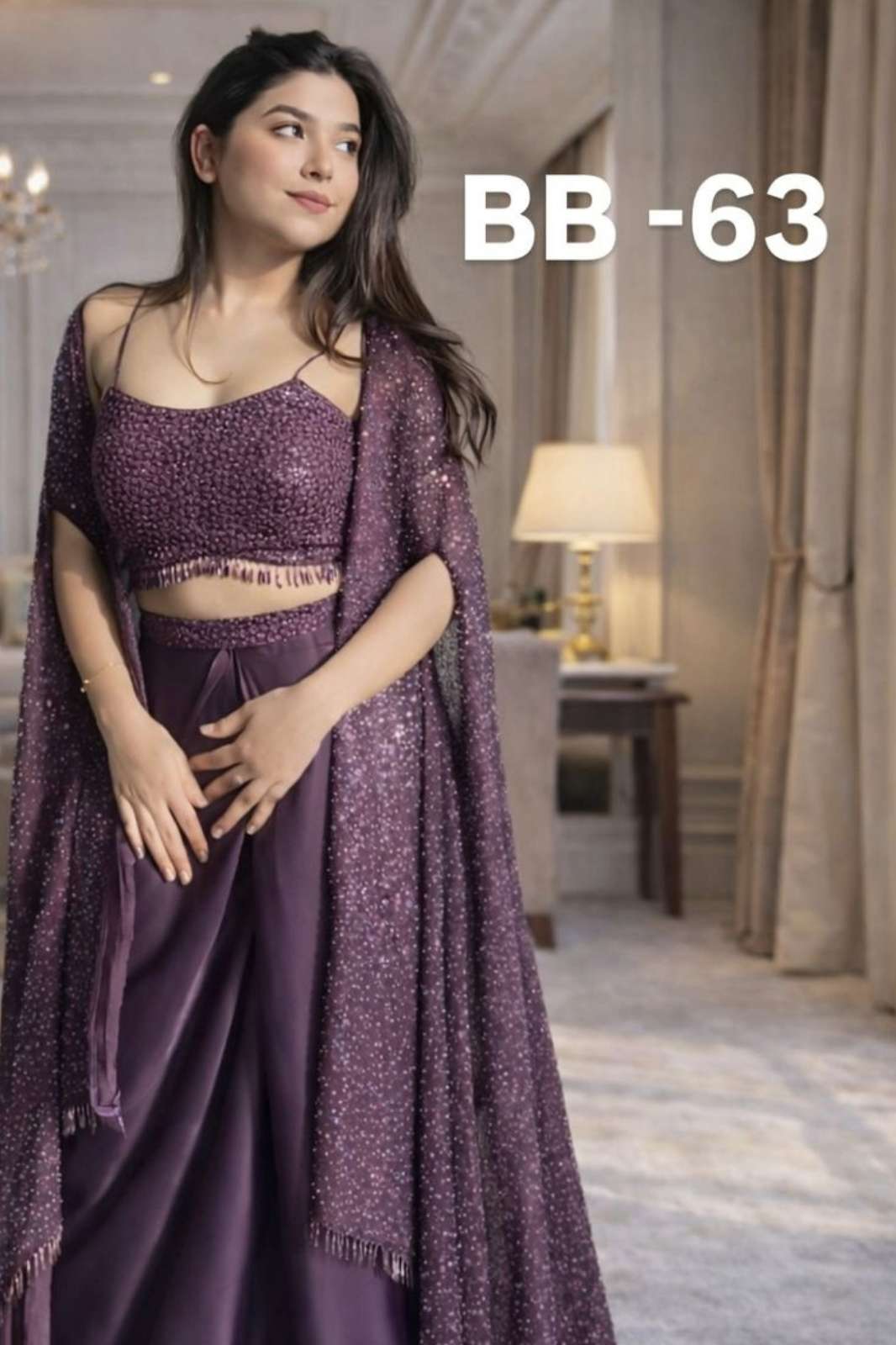 Shri Balaji Emporium BB 63 Crep silk with sequin embroidery and tassels Work dress