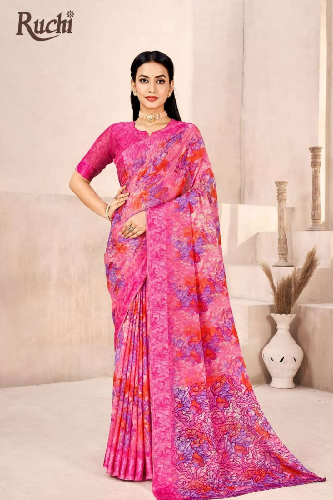 Shri Balaji Emporium CHERRY VOL 41 38401A TO 38403D Chiffon saree Collection