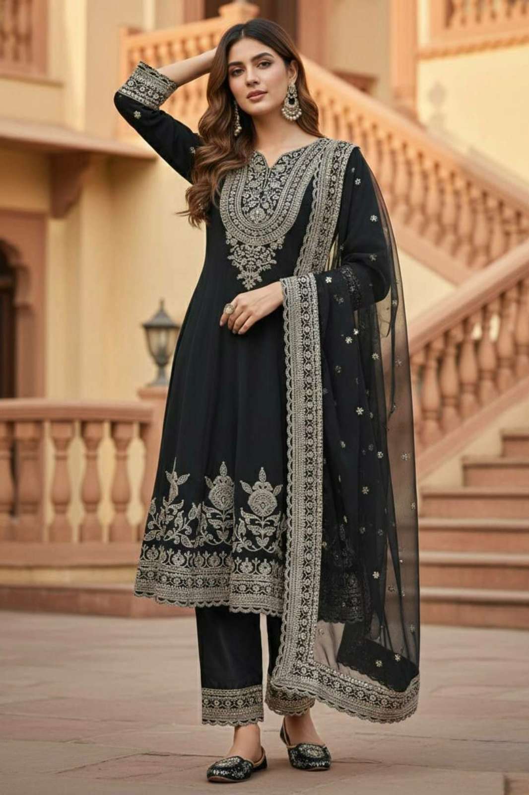 Shri Balaji Emporium DV 25476 HEAVY FUAX GEORGETTE HEAVY CODDING EMBROIDERY AND SEQUENCE WORK SUIT 