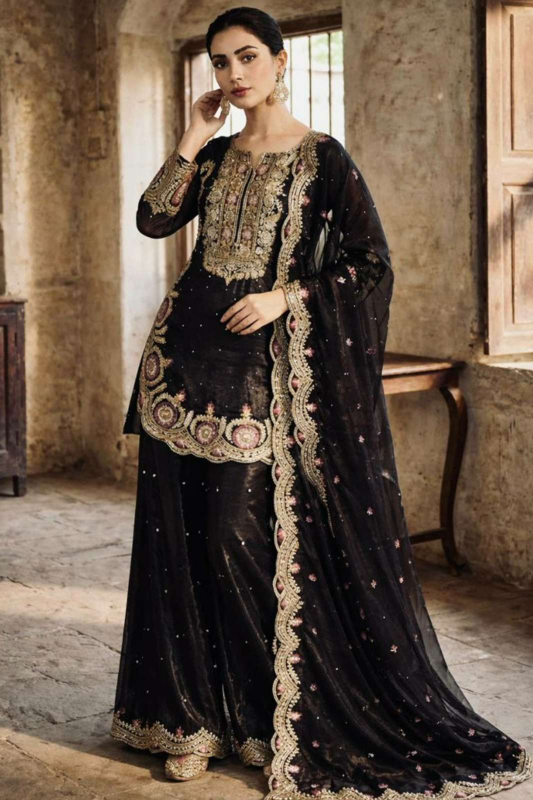 Shri Balaji Emporium DV 25512 Pure SILK with Embroidery Thread And Sequence Work Suit
