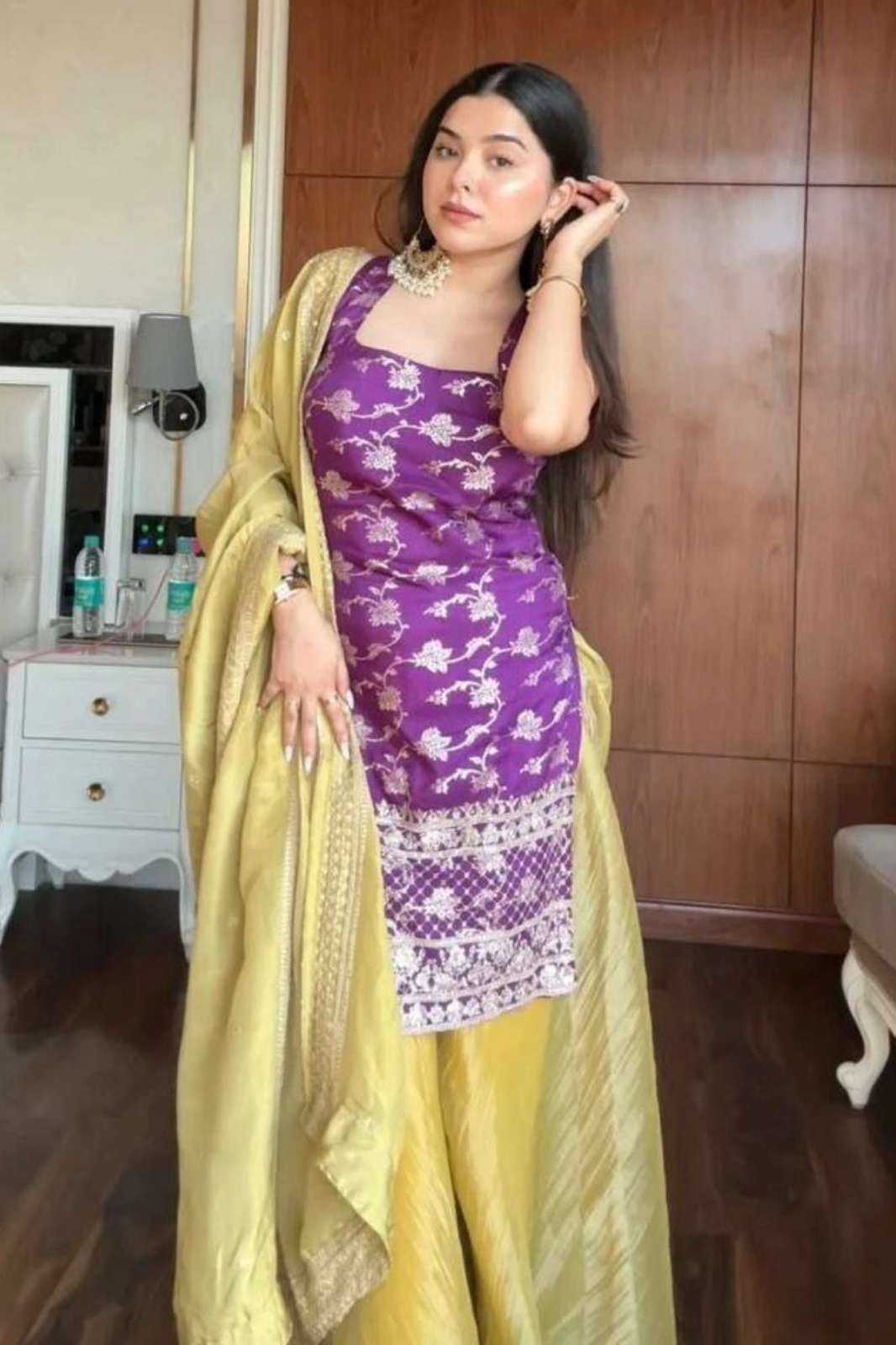 Shri Balaji Emporium DV 25523 Ready to wear Jaquard fabric with thread and sequence Work Suit