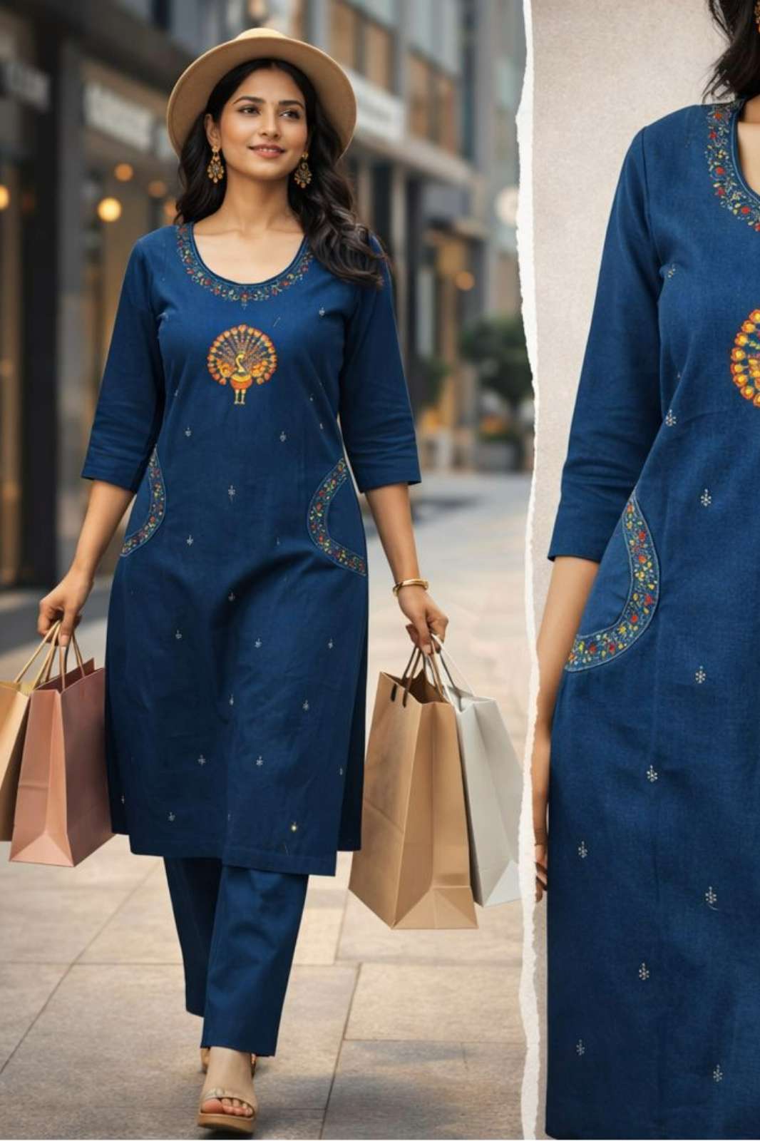 Shri Balaji Emporium Elegant Cotton suit With Embroidery Work With Pocket