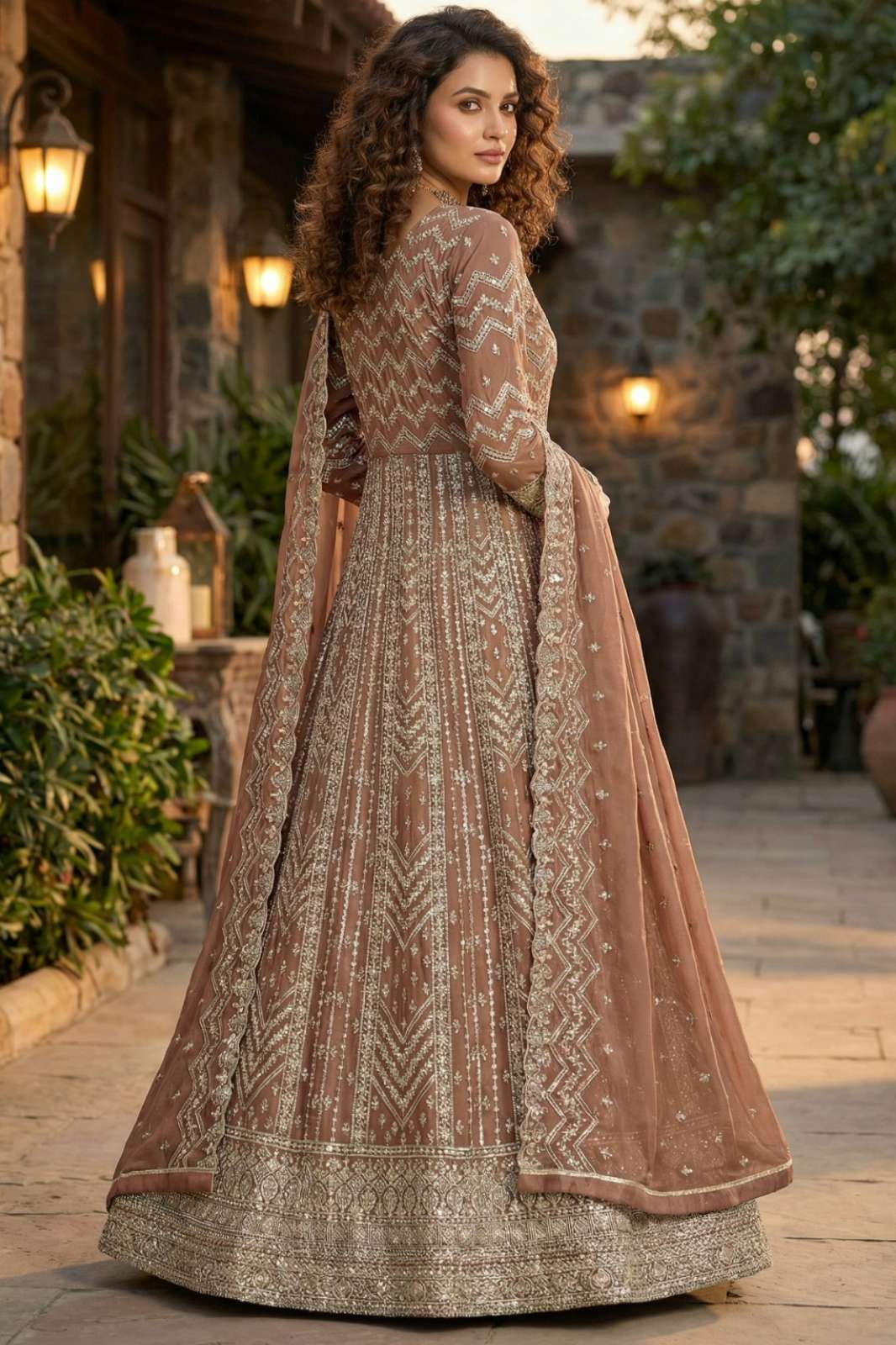 Shri Balaji Emporium HEER Ready to Wear Georgette with Heavy Zari & Thread Embroidery Work Gown