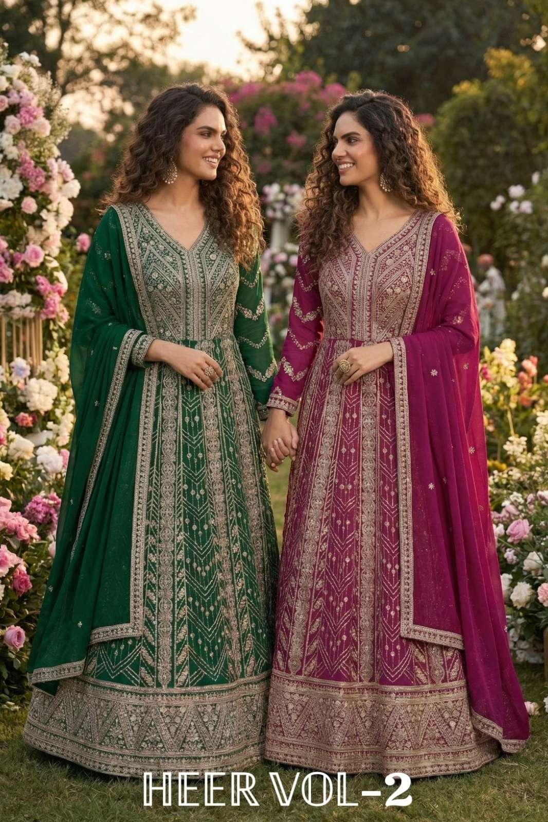 Shri Balaji Emporium HEER VOL 2 Ready to Wear Premium Georgette with Thread Embroiderd Anarkali suit 