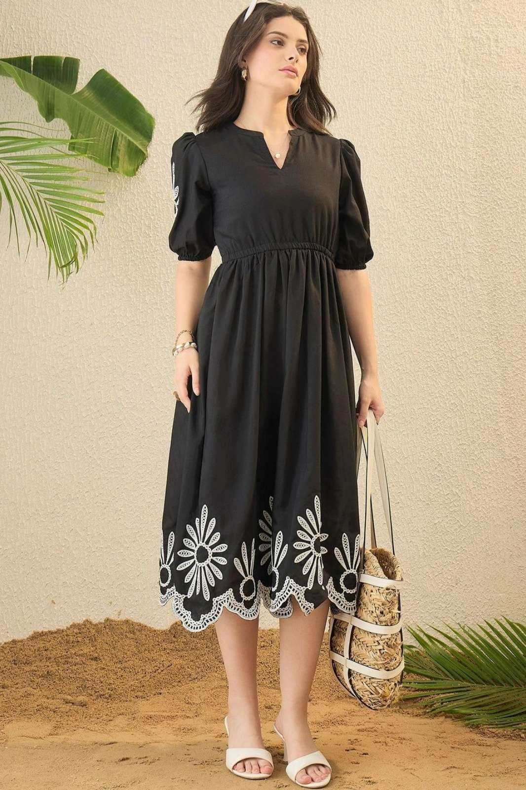 Shri Balaji Emporium 21196 Midi Western Wear Rayon fabric embroidered dress collection