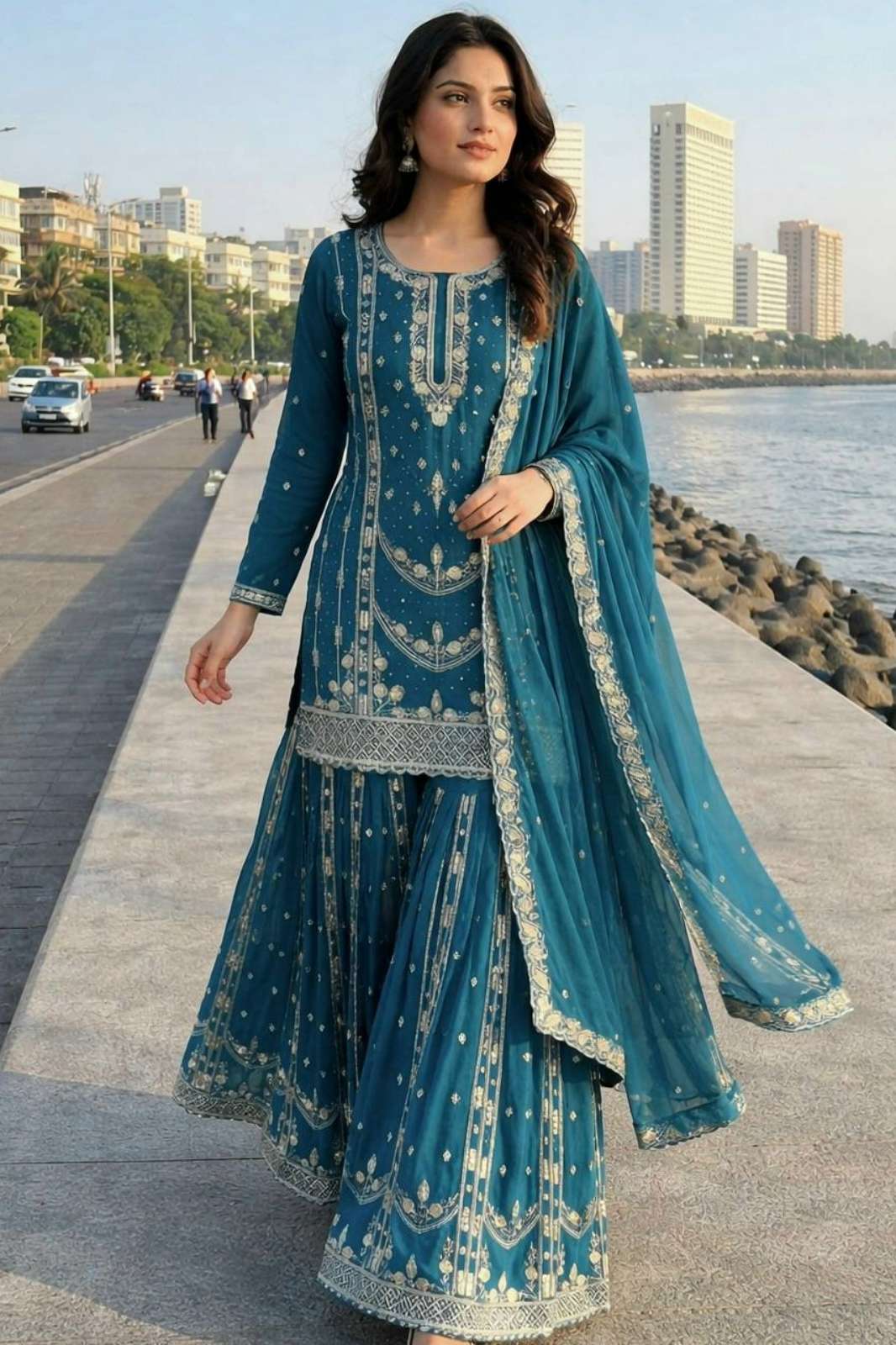 Shri Balaji Emporium HK 1736 Pure Chinon Silk Pakistani suit With Embroidery Sequence And Jarkhan Work 