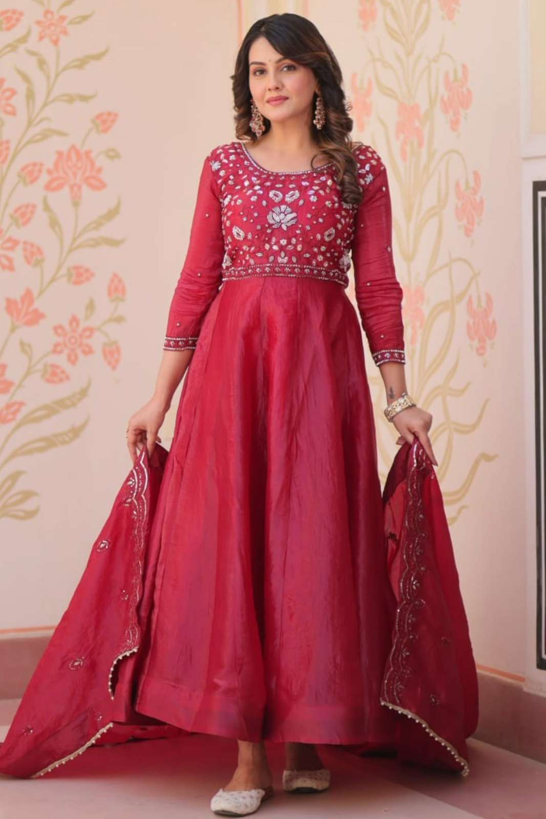 Shri Balaji Emporium KA 1230 Gold Crush with Beads embroidery work ready to wear suit 