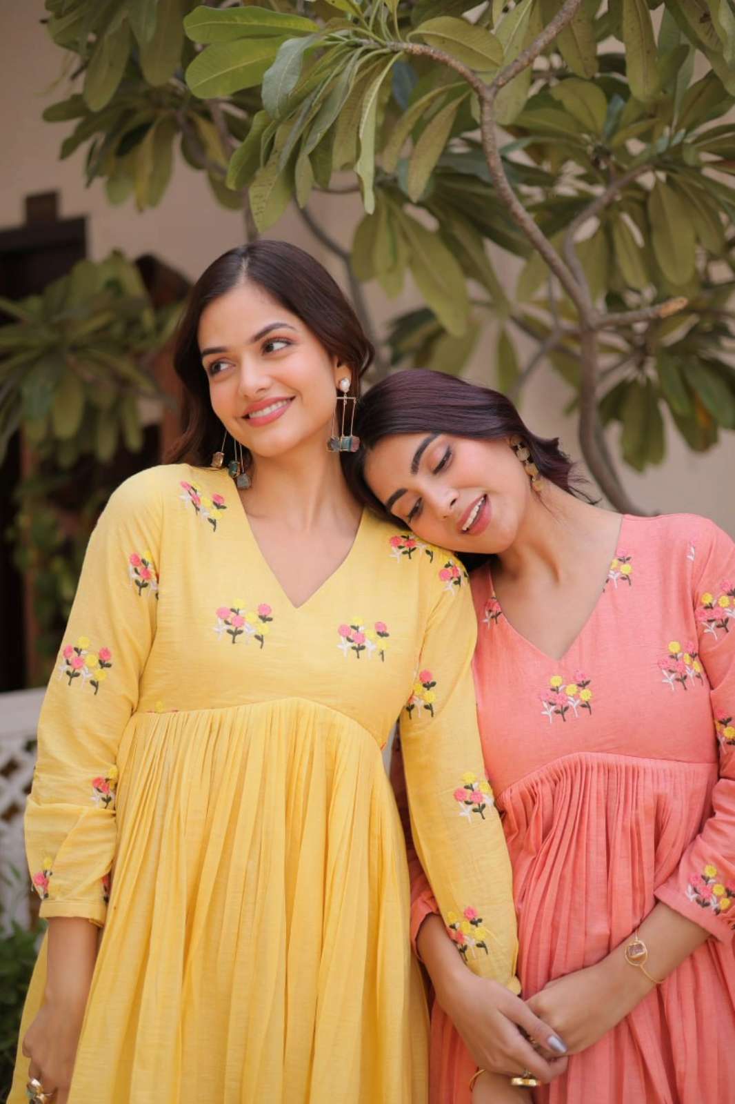 Shri Balaji Emporium KA 1236 Ready to wear Cotton Gown With Embroidered Work 