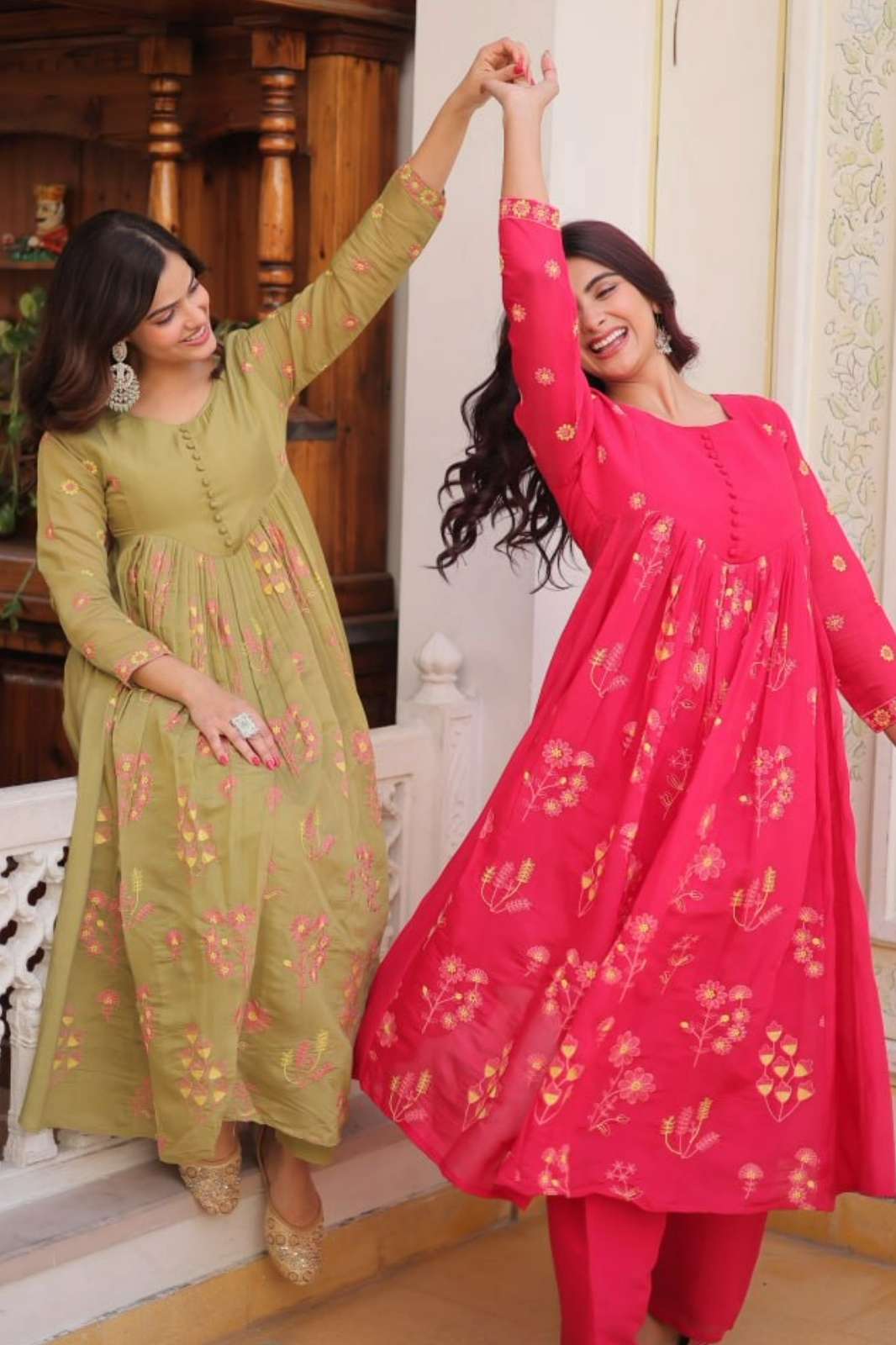 Shri Balaji Emporium KA 1238 Mal Chanderi With Embroidered Work ready to wear suit