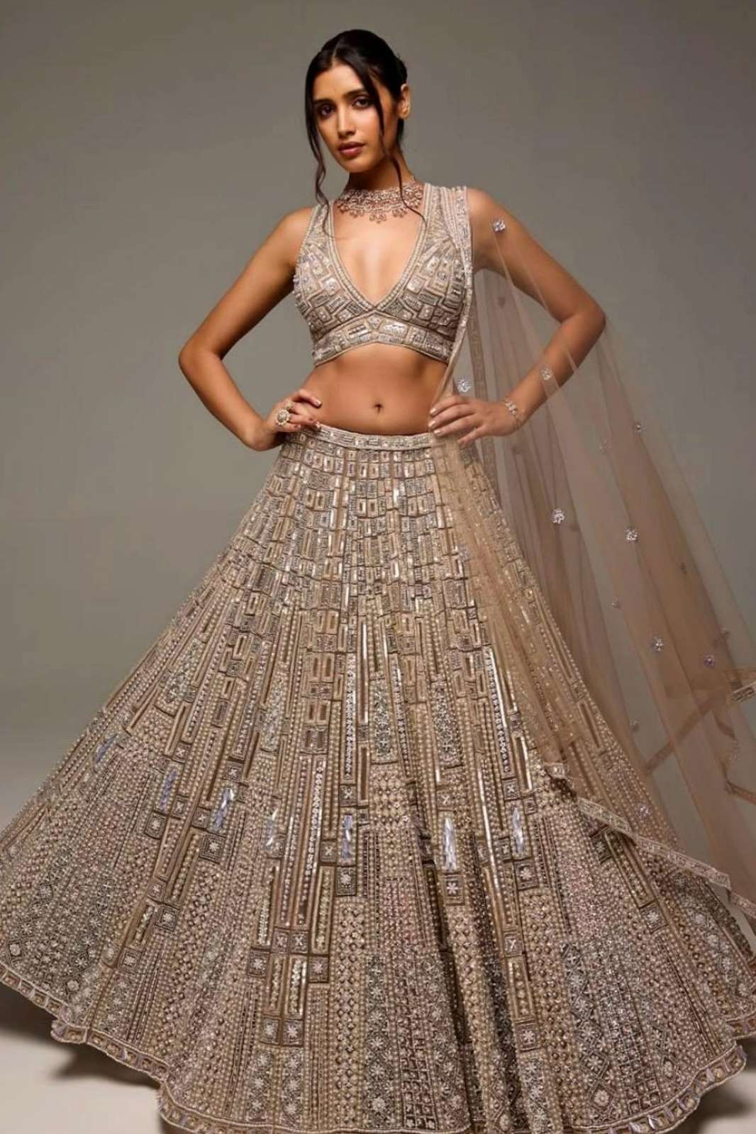 Shri Balaji Emporium L 3094 Stunning Net fabric lehenga with sequins dori & thread work