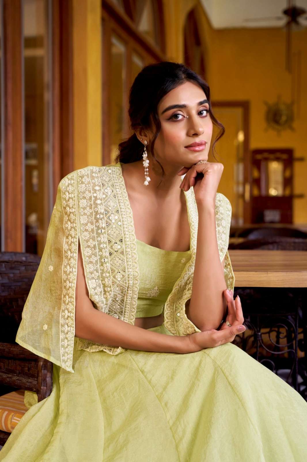 Shri Balaji Emporium LD 3054 crush fabric and Sequins & thread embroidery lehenga