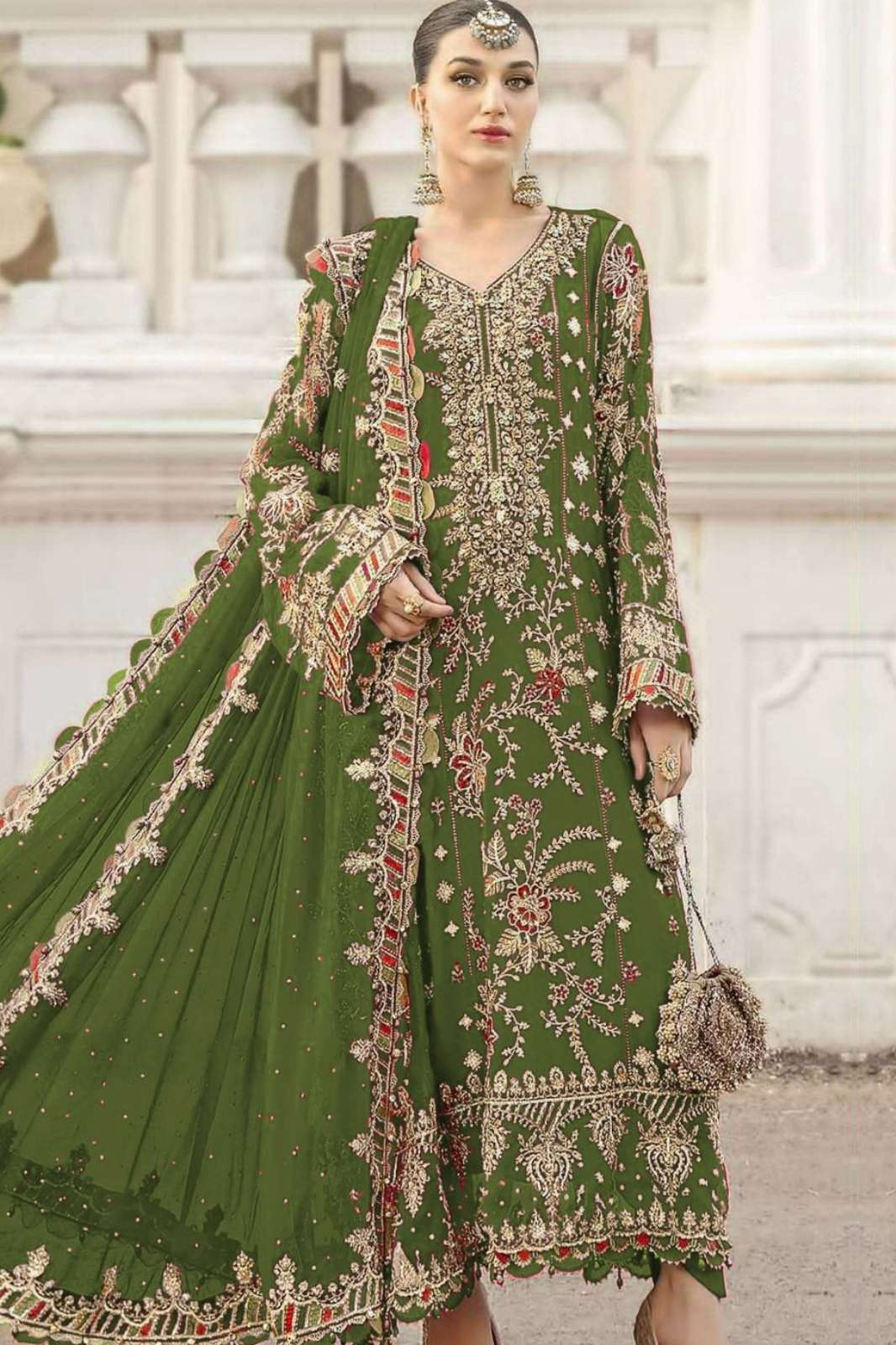 Shri Balaji Emporium M 1209 Chiffon Embroidered Sequence and Khatli Work Suit collection