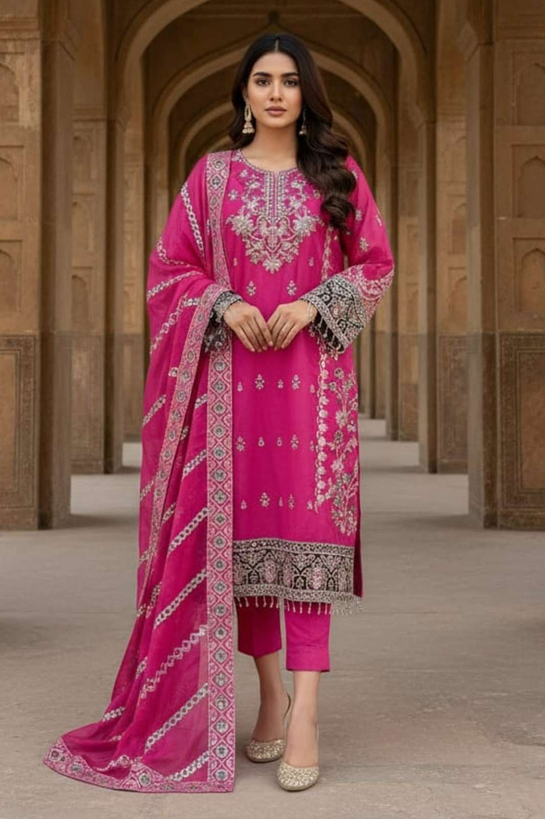 Shri Balaji Emporium MARYAMS 167 Soft Organza With Embroidery And Real Mirror Work Suit
