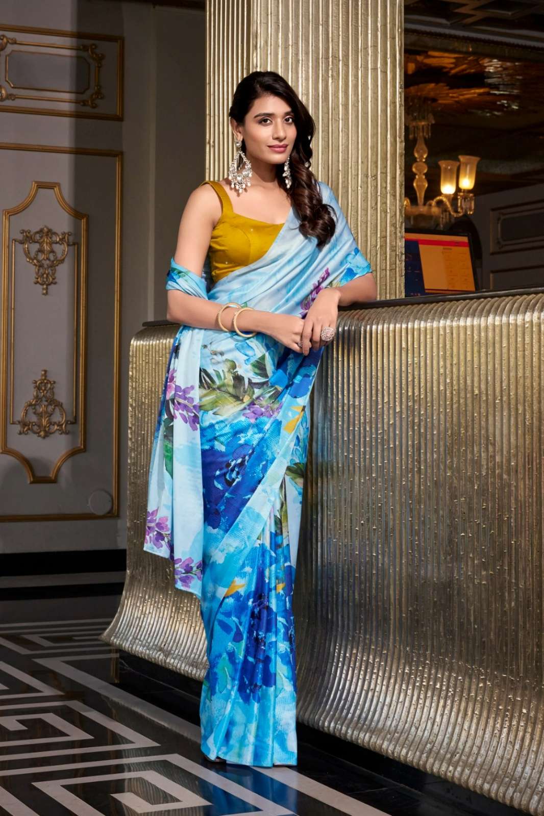 Shri Balaji Emporium MIKELI Satin Silk Printed Saree