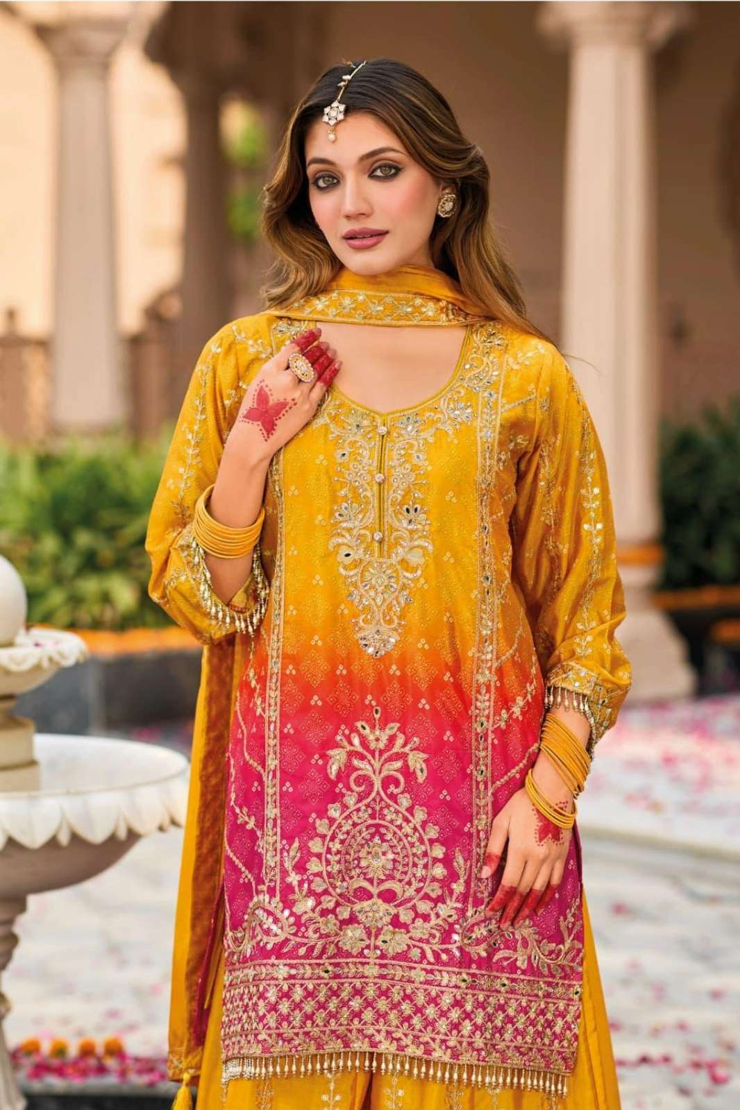 Shri Balaji Emporium RANGEEN Ready to Wear Heavy Chinon digital print with emboidery work Party wear Suit