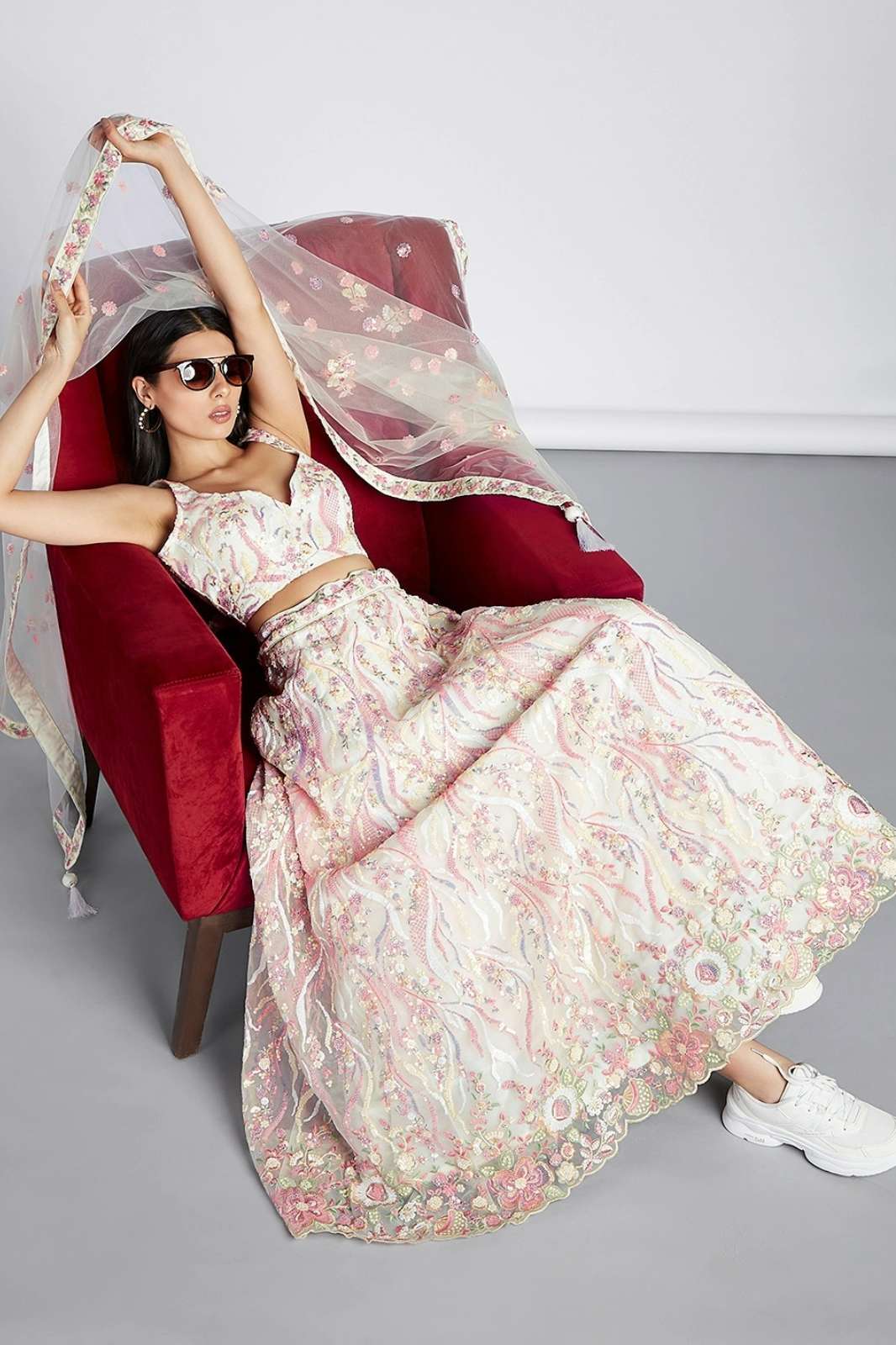 Shri Balaji Emporium SERIES  5878 COLOURS NET FABRIC HEAVY EMBELLISHED WEDDING WEAR LEHENGA