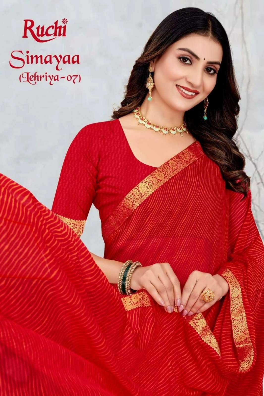 Shri balaji emporium SIMAYAA LEHRIYA VOL 07 42607A TO 42607F Chiffon Saree Collection 