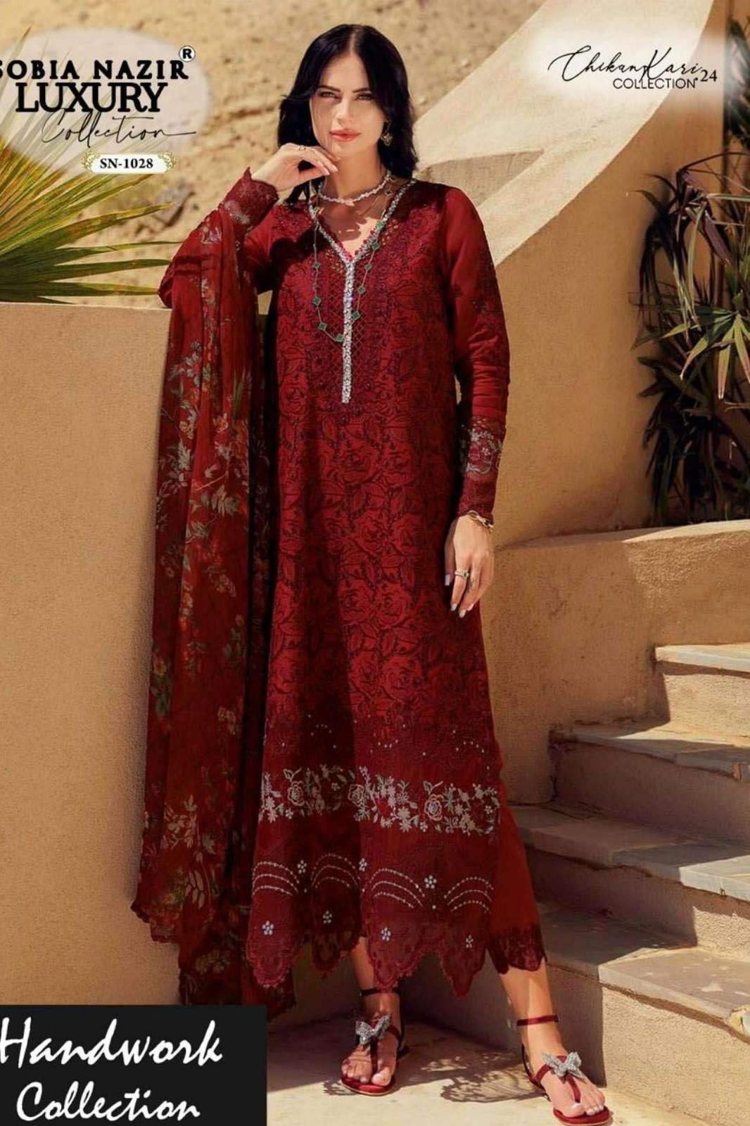 Shri Balaji Emporium SN 1028 LAWN EMBROIDERED AND HANDWORK MUSLIM SUIT